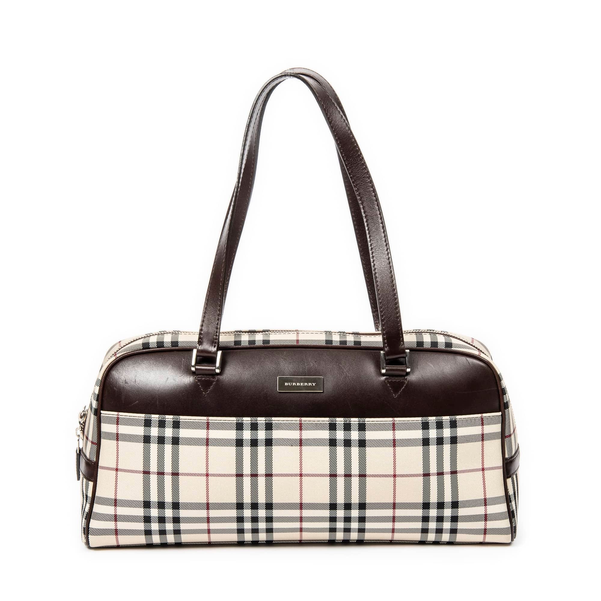 Burberry Beige/Dark Brown Canvas Rectangular Bowler AAY3725