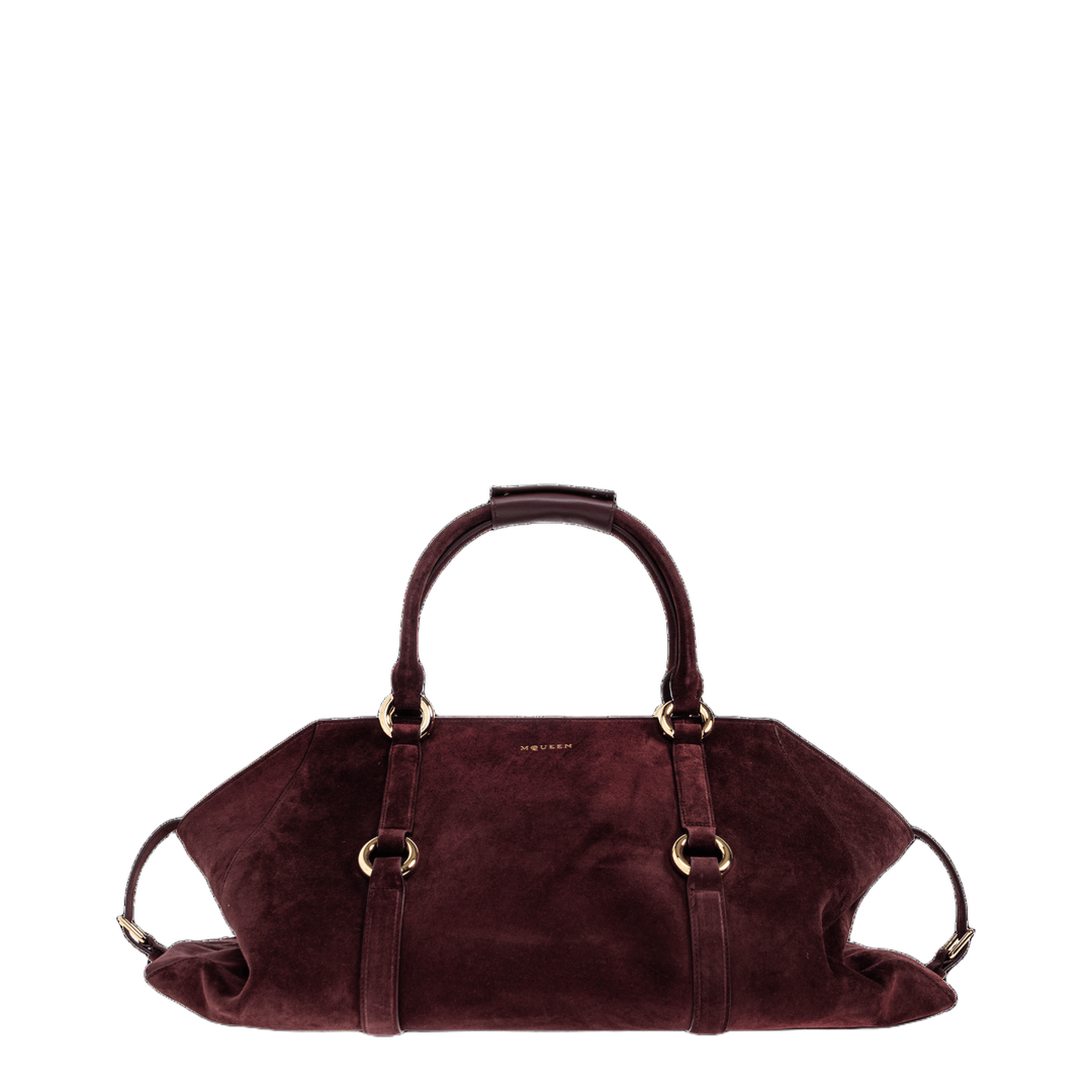Alexander McQueen Farringdon Maxi Calf Leather Handbag - Oxblood