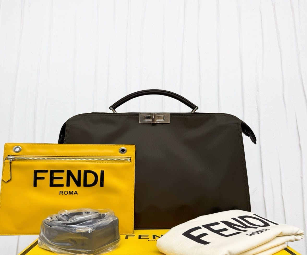 FENDI Military Green Nylon Peekaboo 38 22898416