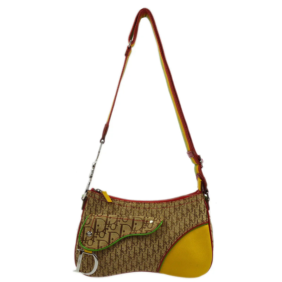 Christian Dior 2004 Rasta - Color Trotter Saddle Shoulder Bag