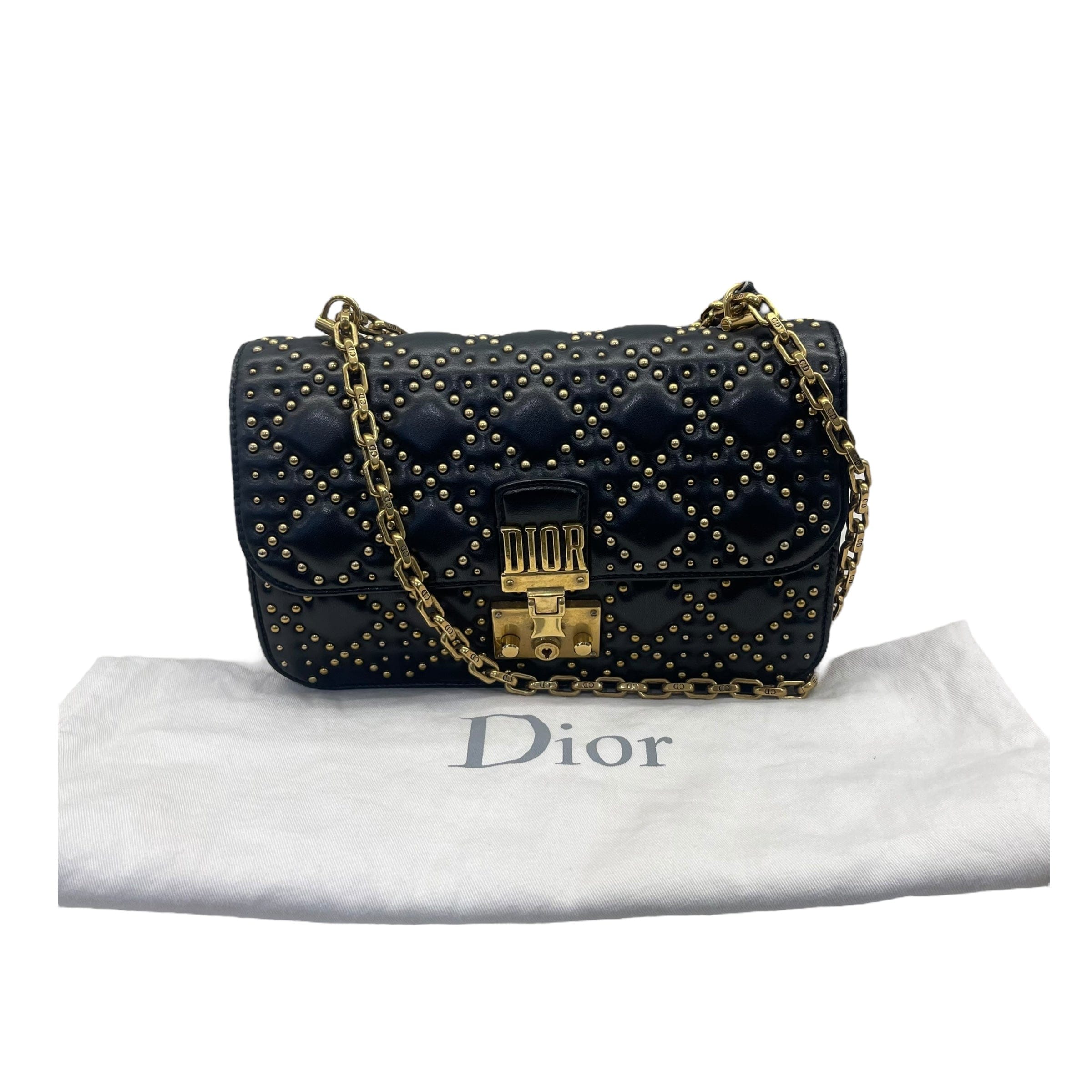 Christian Dior Dior Black Leather Dioraddict Flap Shoulder Bag