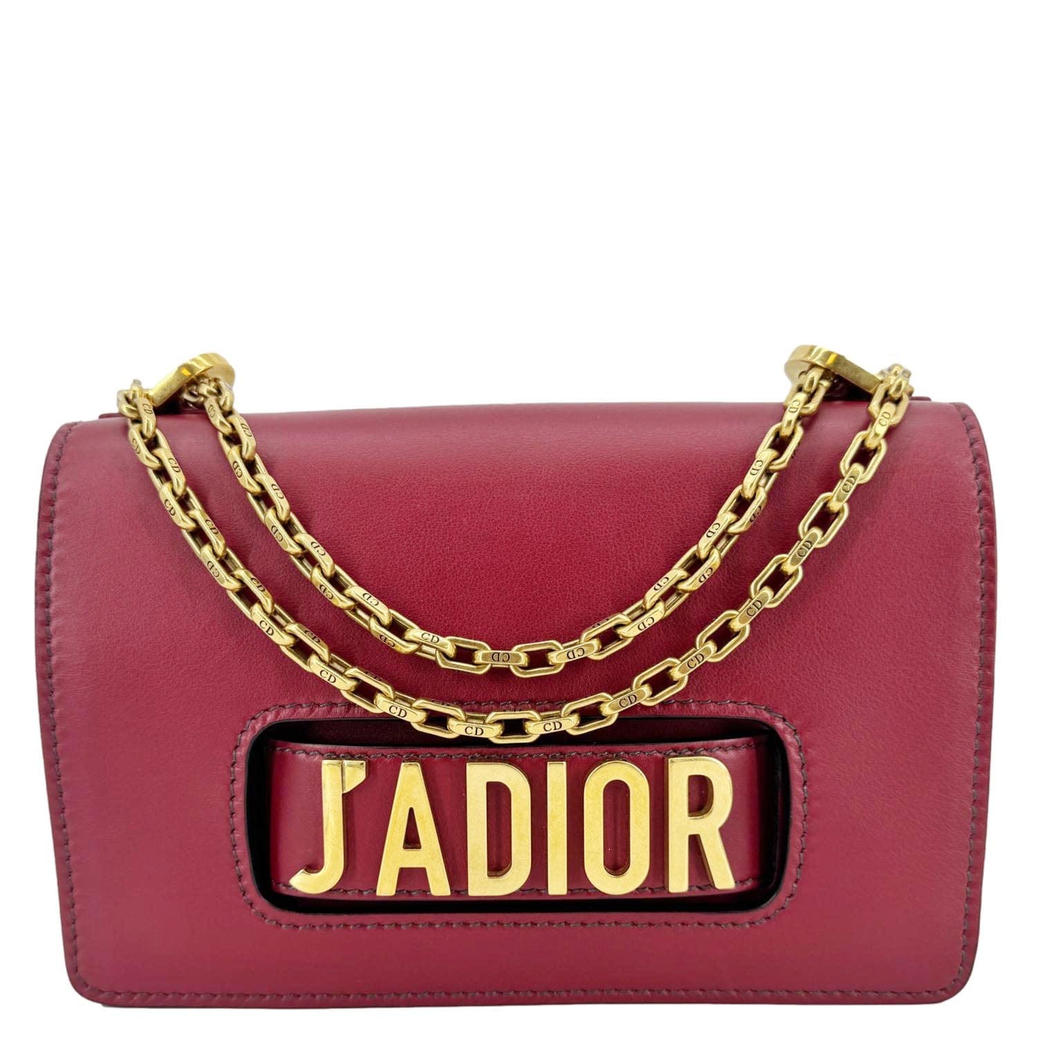 CHRISTIAN DIOR J'Adior Flap Medium Leather Chain Shoulder Bag Red