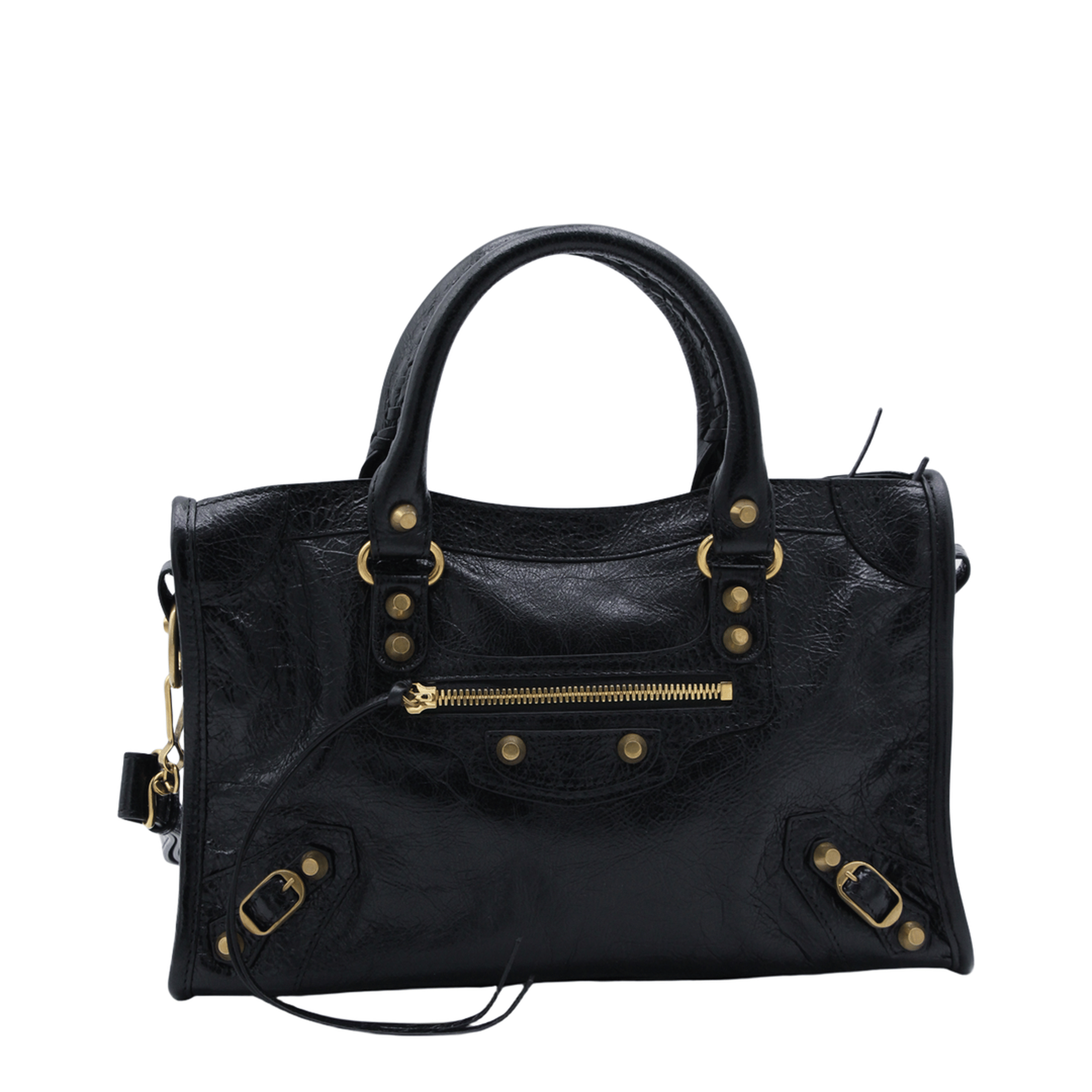 Balenciaga Le City Small Arena Storico Lambskin Shoulder Bag - Black