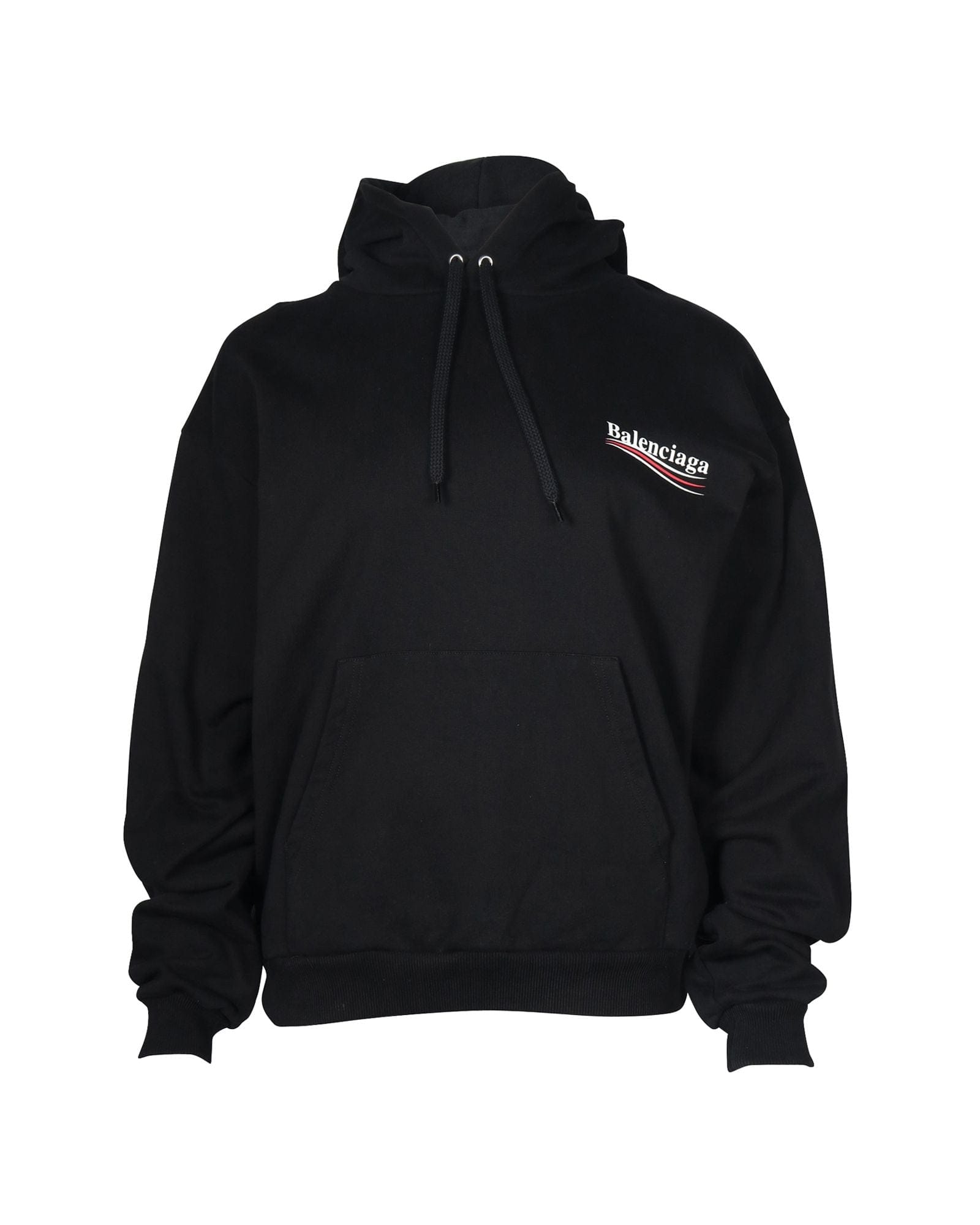 Balenciaga Political Campaign Hoodie in Black Cotton