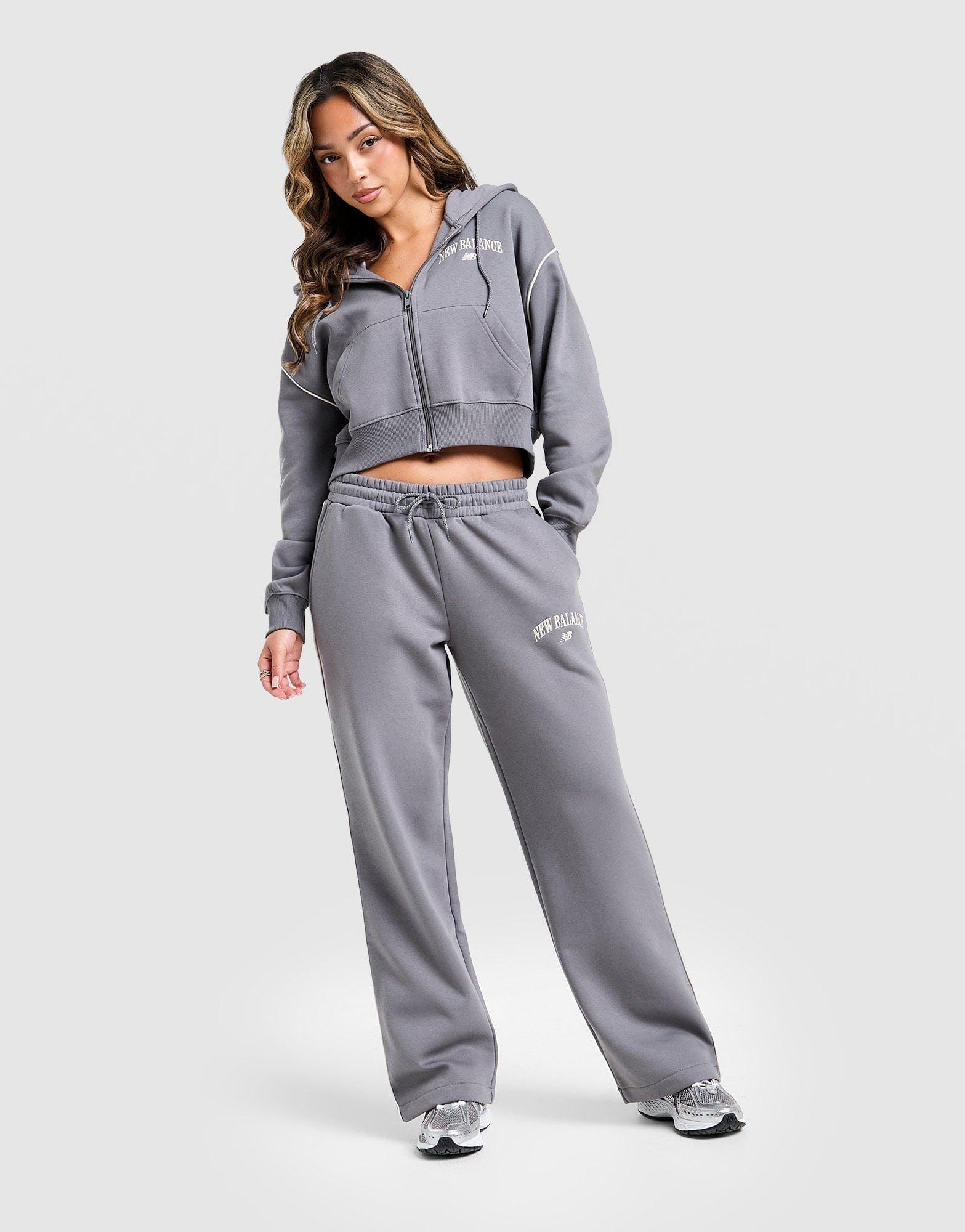 New Balance Varsity Crop Full Zip Hoodie