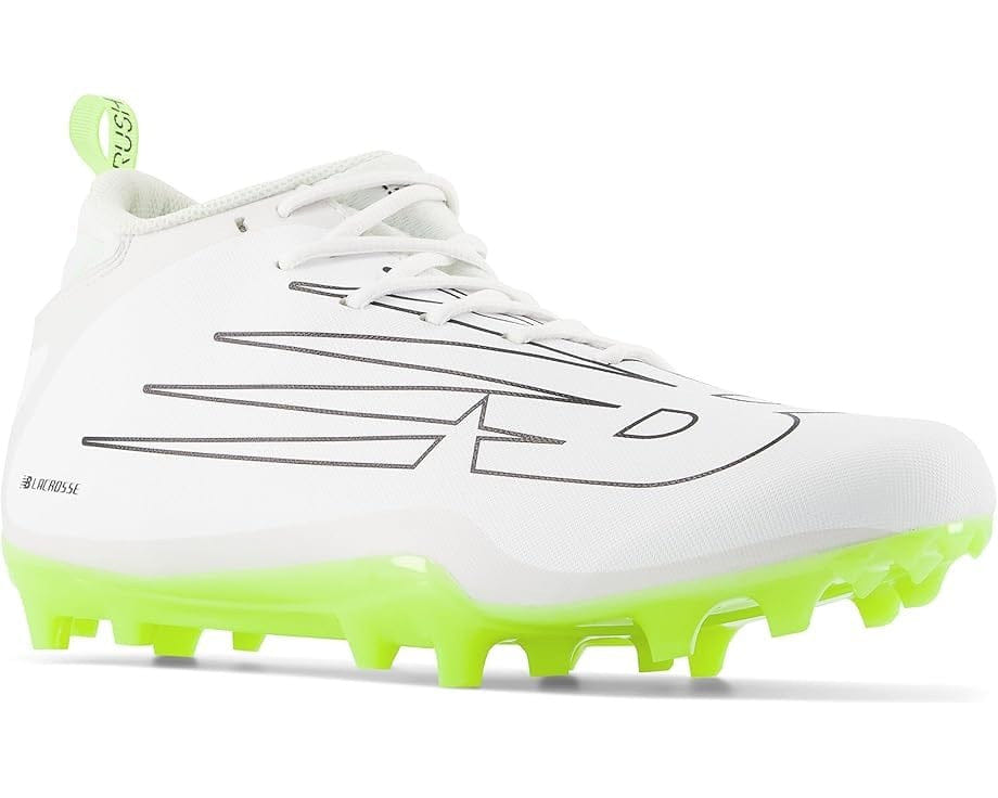 New Balance Rush v4 Mid RUSHMWT4 Mens White Green Lacrosse Molded Cleats DWA1896