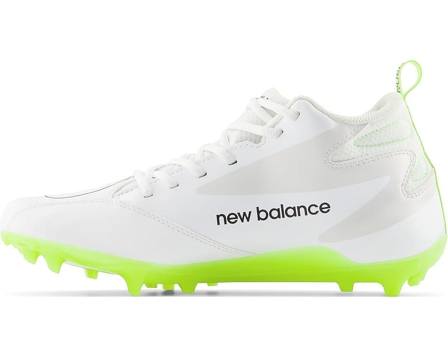 New Balance Rush v4 Mid RUSHMWT4 Mens White Green Lacrosse Molded Cleats DWA1896