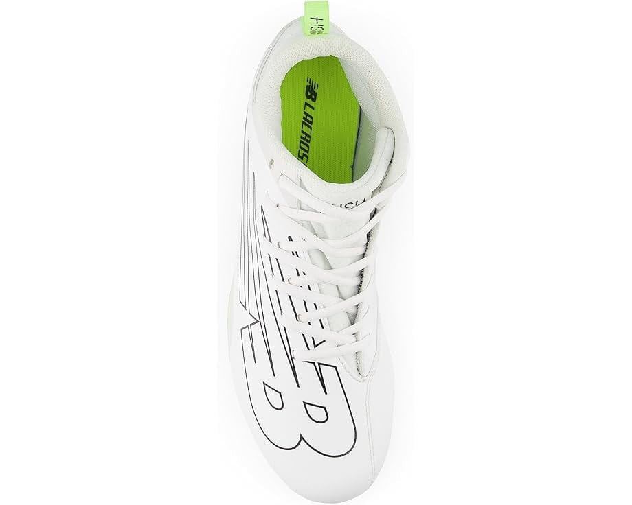 New Balance Rush v4 Mid RUSHMWT4 Mens White Green Lacrosse Molded Cleats DWA1896