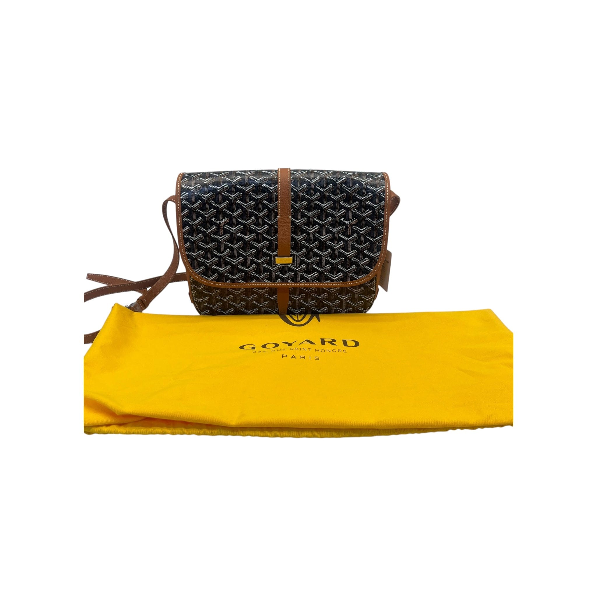 Goyard Belvedere Black/Tan Canvas MM Bag