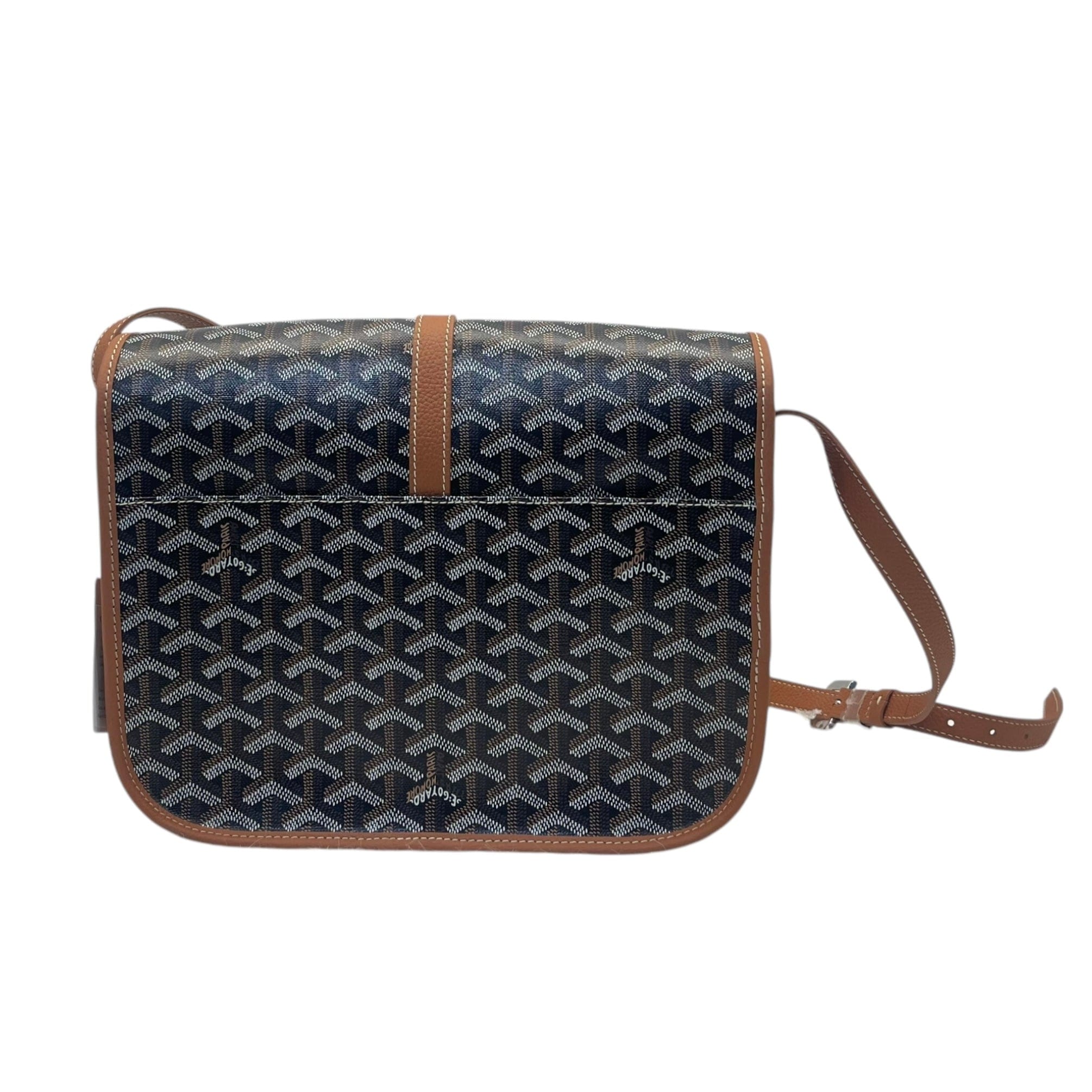 Goyard Belvedere Black/Tan Canvas MM Bag