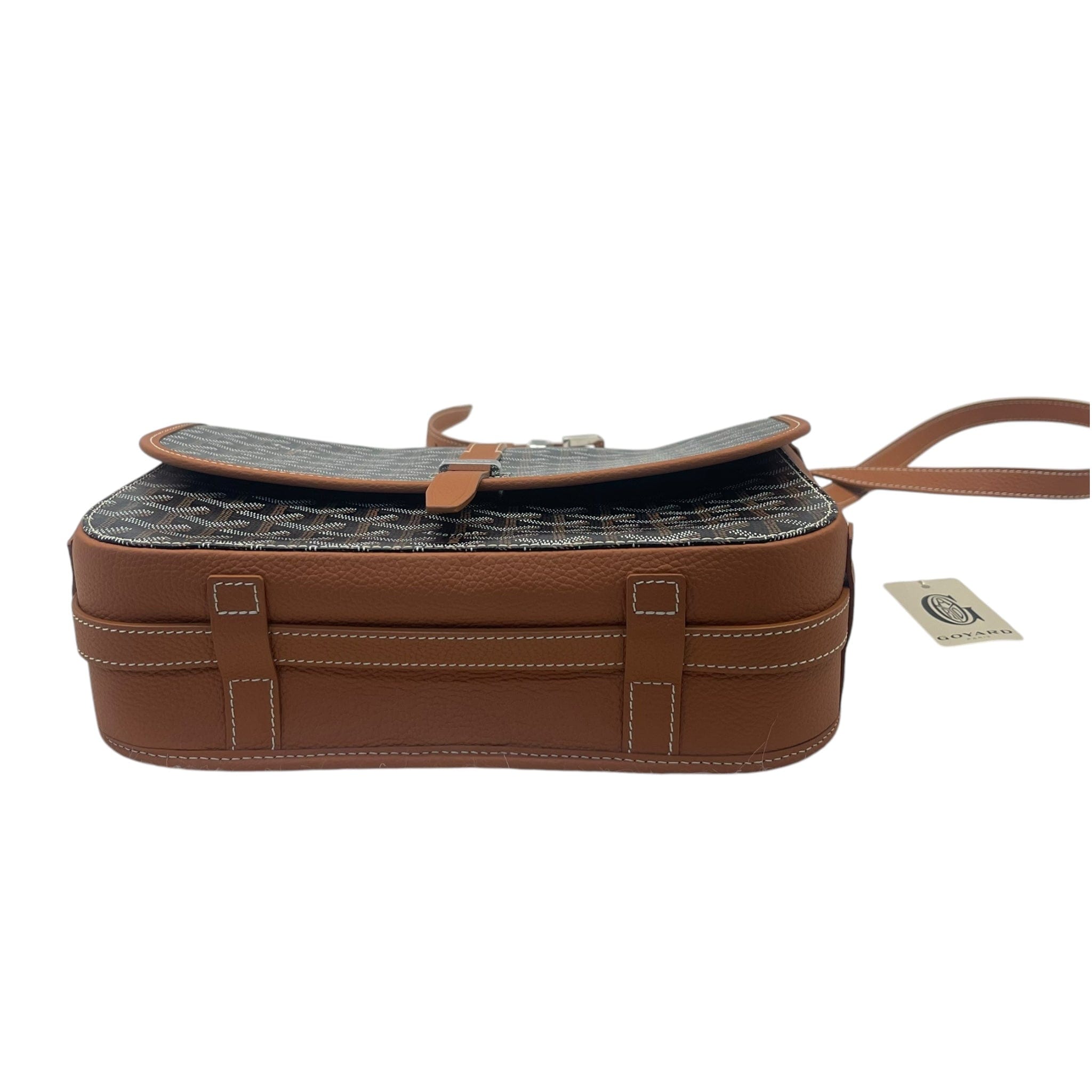 Goyard Belvedere Black/Tan Canvas MM Bag