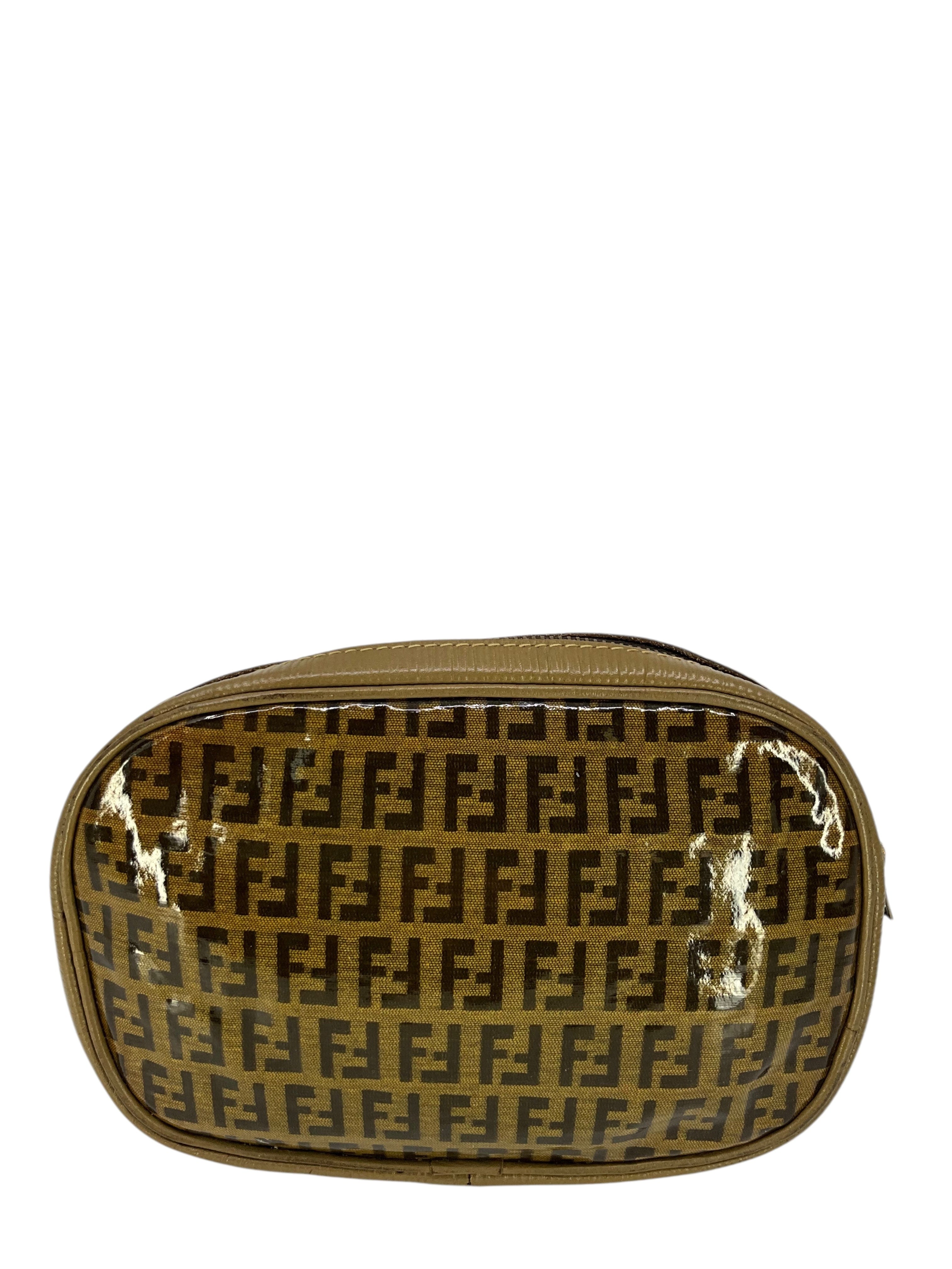 Fendi Vintage FF Zucchino Coated Canvas Zip Pouch