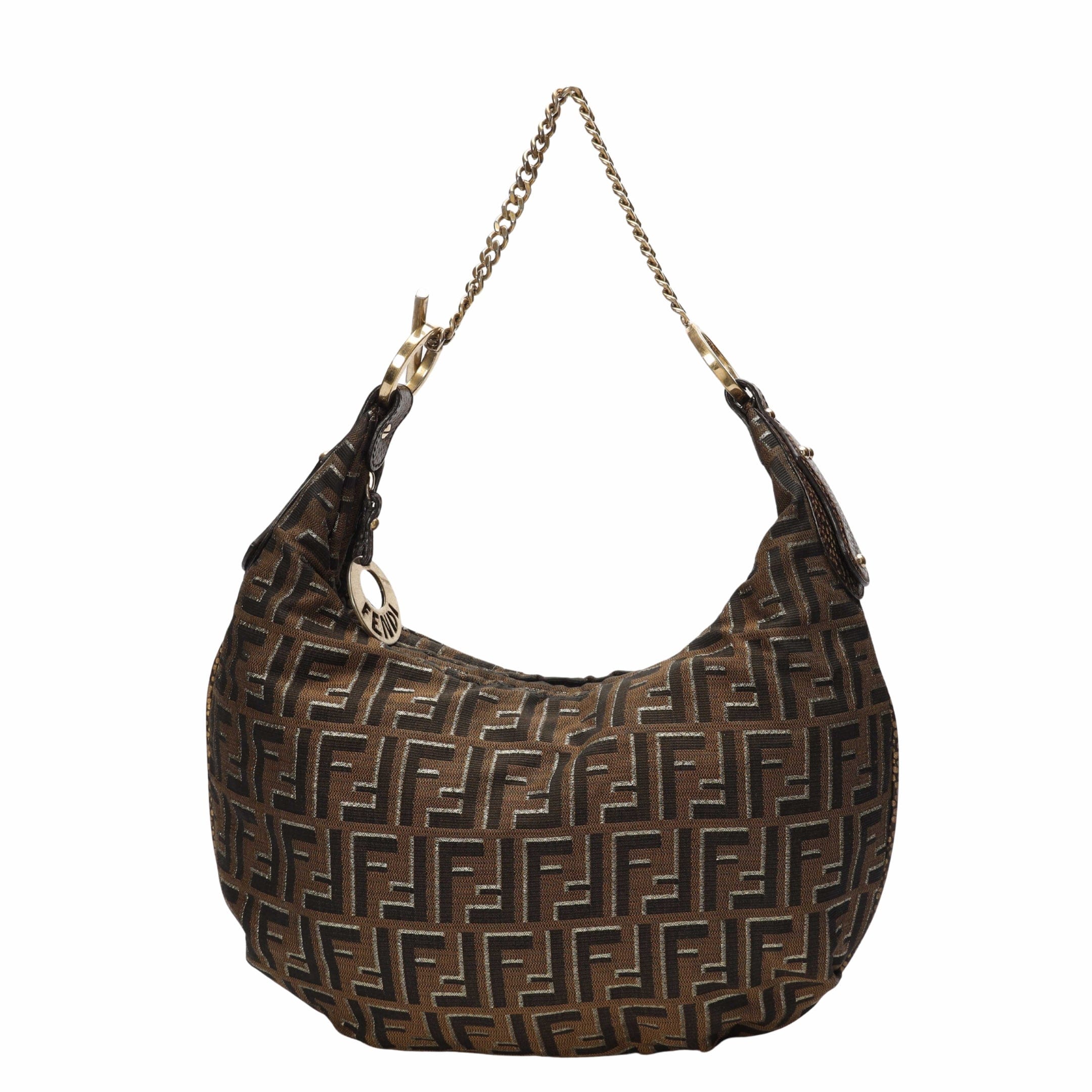 Fendi Zucca Chef Chain Link Hobo Bag