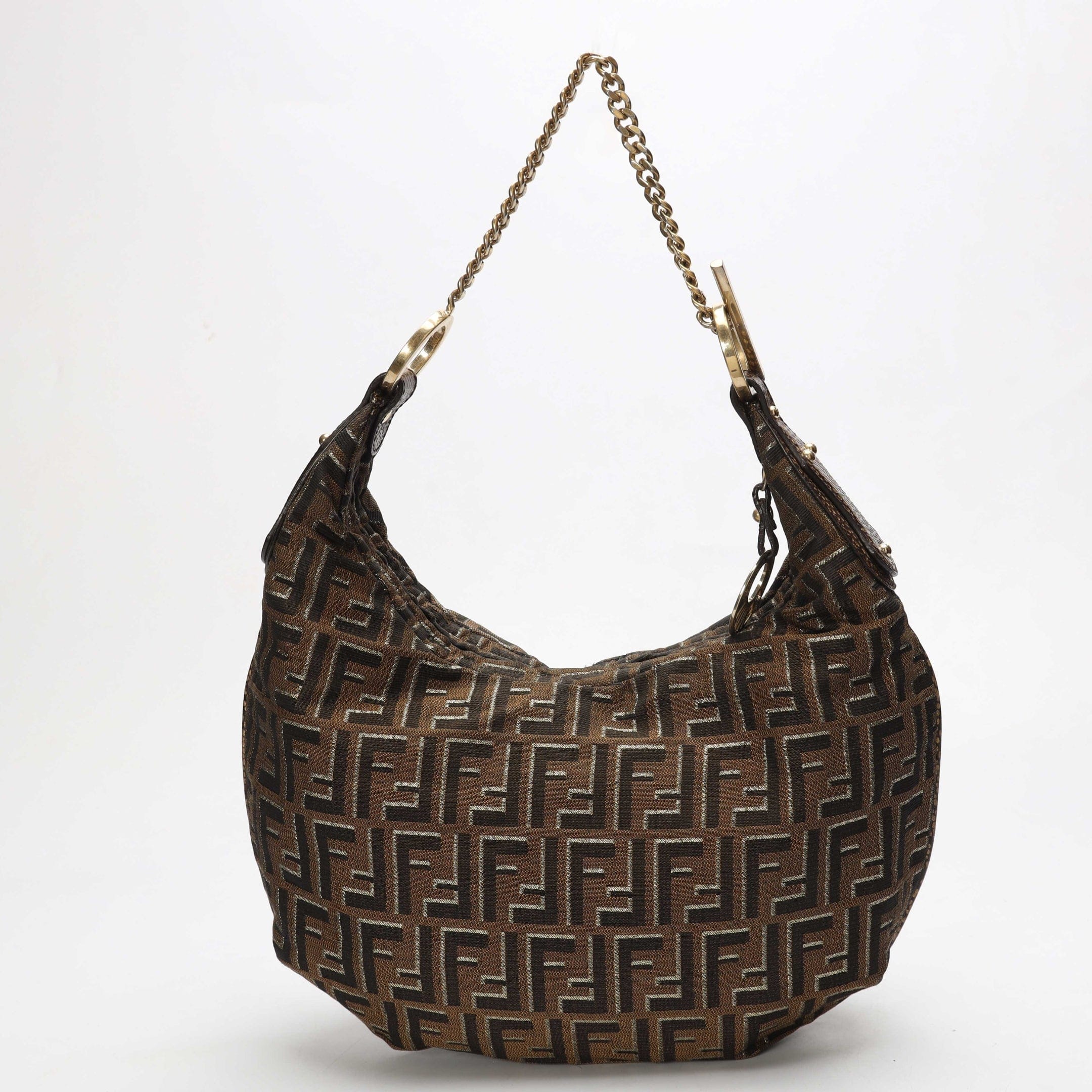 Fendi Zucca Chef Chain Link Hobo Bag