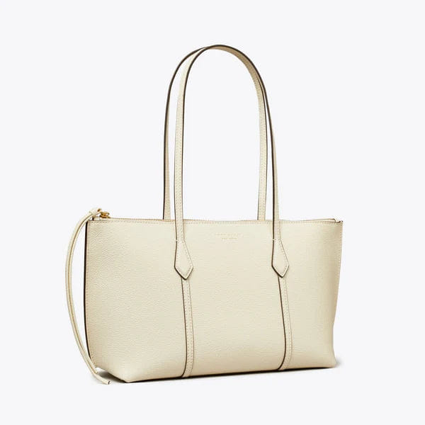 Tory Burch Small Perry Zip Tote Warm White