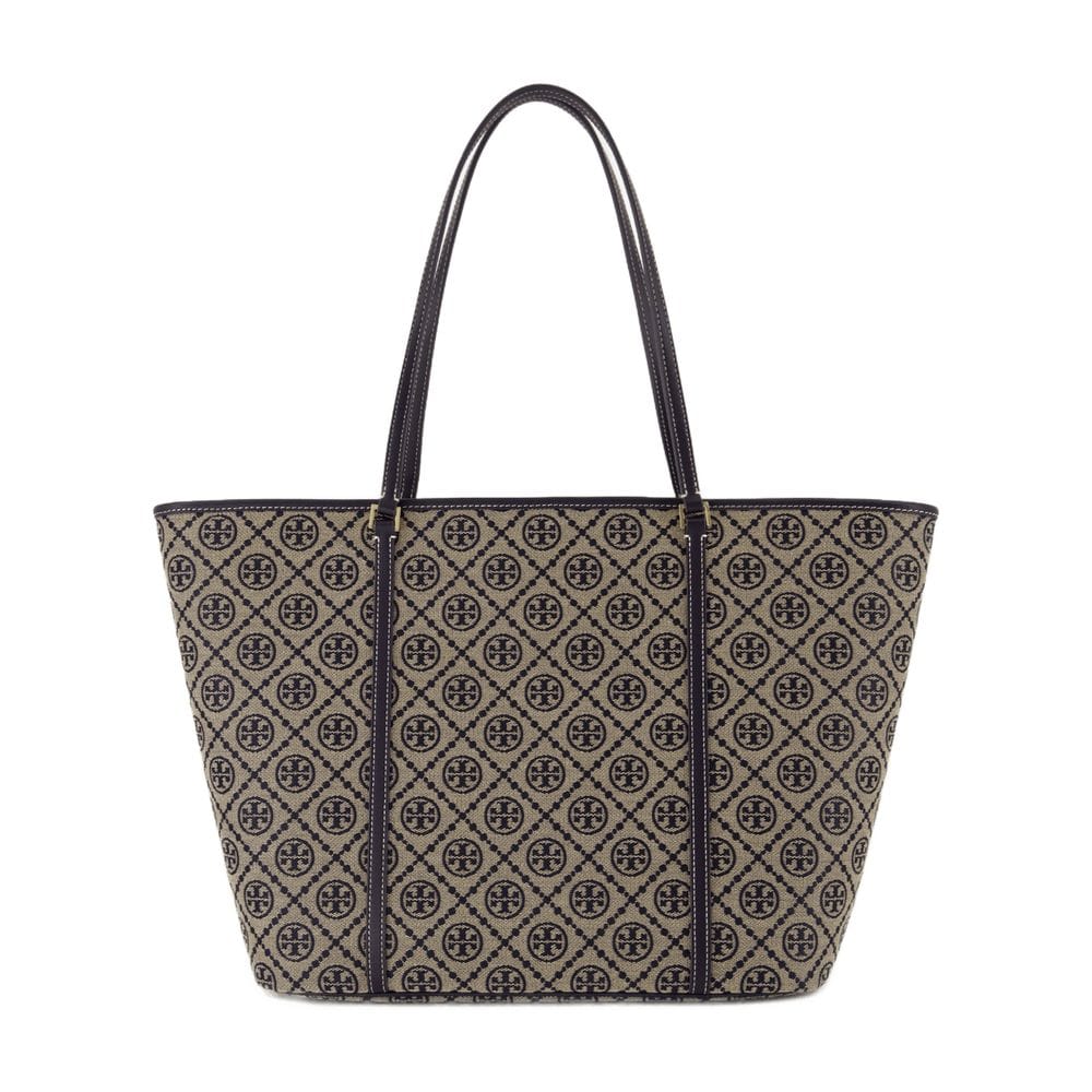 Tory Burch Monogram Canvas Tote Bag — Beige
