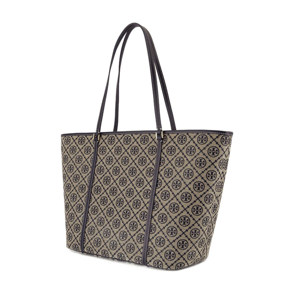 Tory Burch Monogram Canvas Tote Bag — Beige
