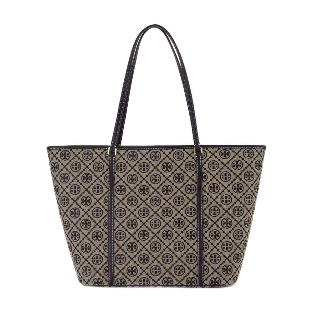 Tory Burch Monogram Canvas Tote Bag — Beige