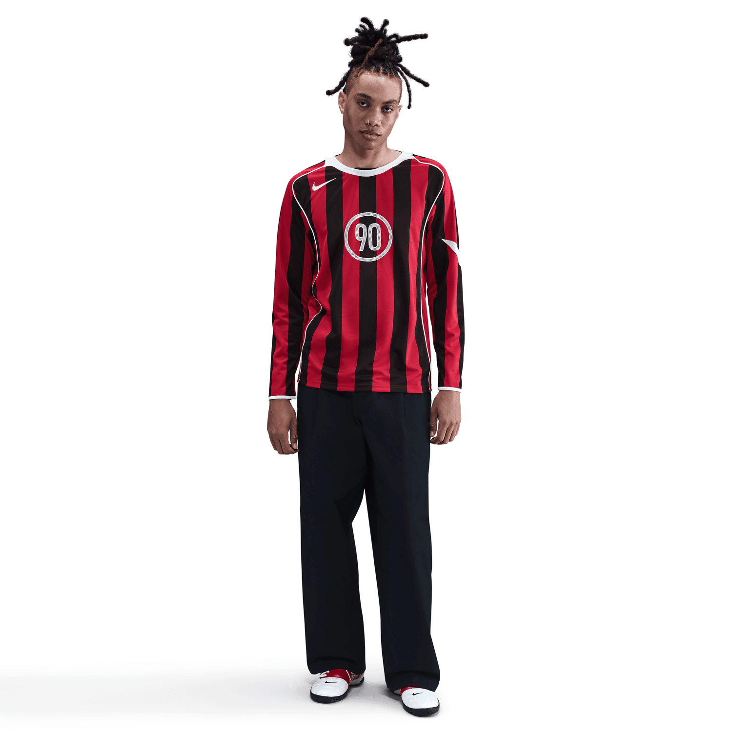 Nike Total 90 DF LS Soccer Top Red/Black
