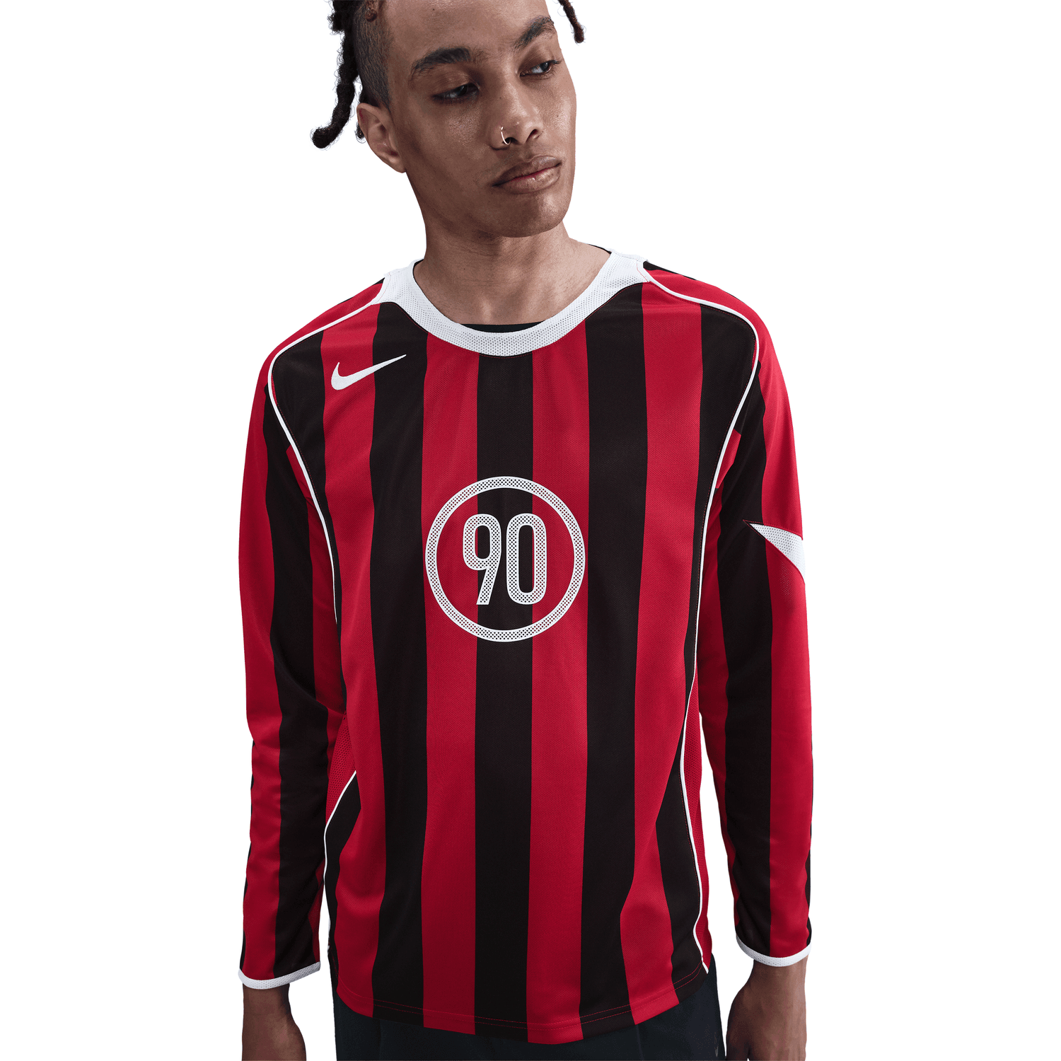 Nike Total 90 DF LS Soccer Top Red/Black