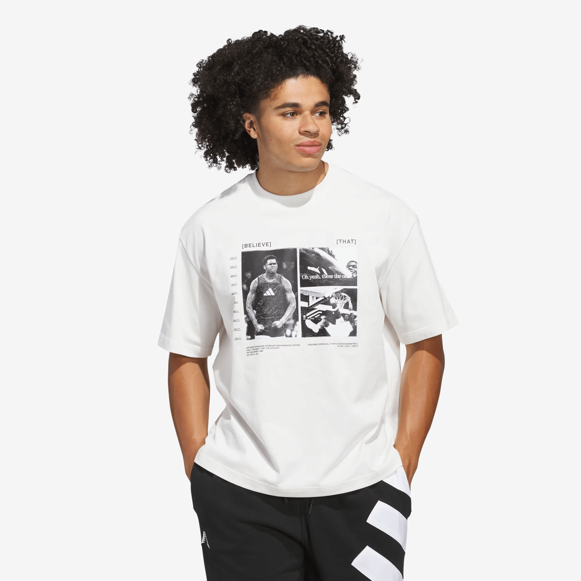 ADIDAS | ANTHONY EDWARDS T-Shirt { CLOUD WHITE
