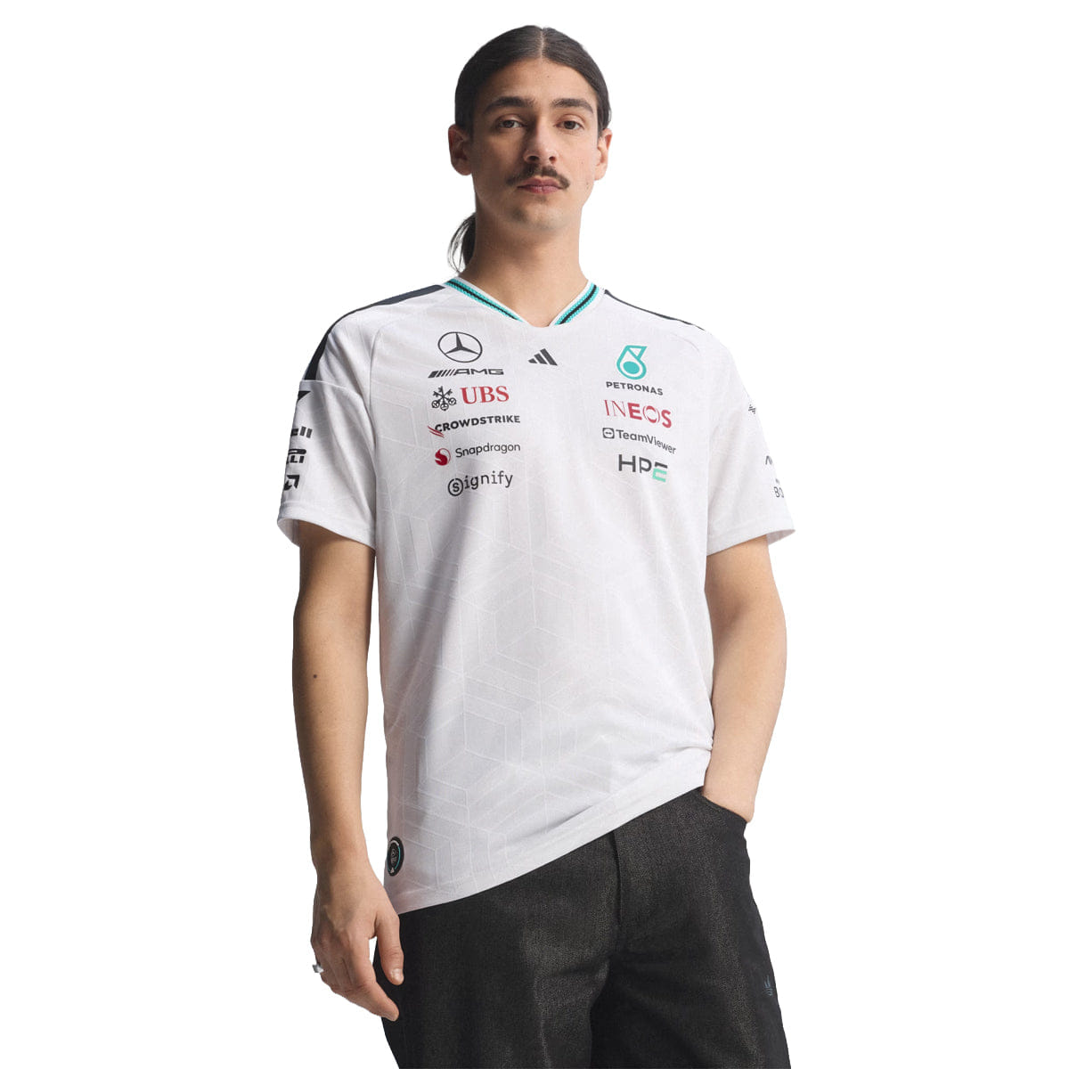 adidas MERCEDES - AMG PETRONAS FORMULA 1 TEAM DRIVER JERSEY AUTHENTIC WHITE