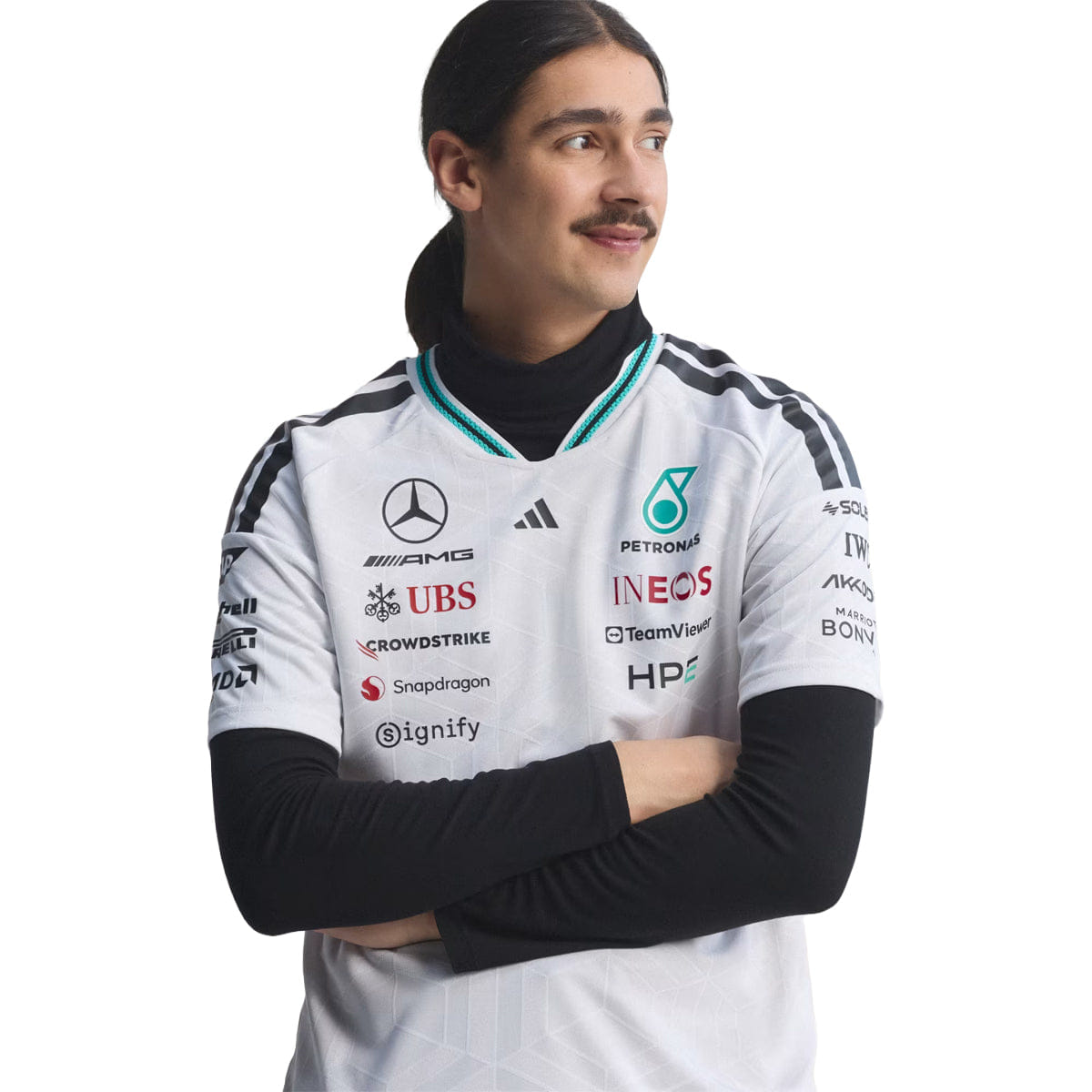 adidas MERCEDES - AMG PETRONAS FORMULA 1 TEAM DRIVER JERSEY AUTHENTIC WHITE