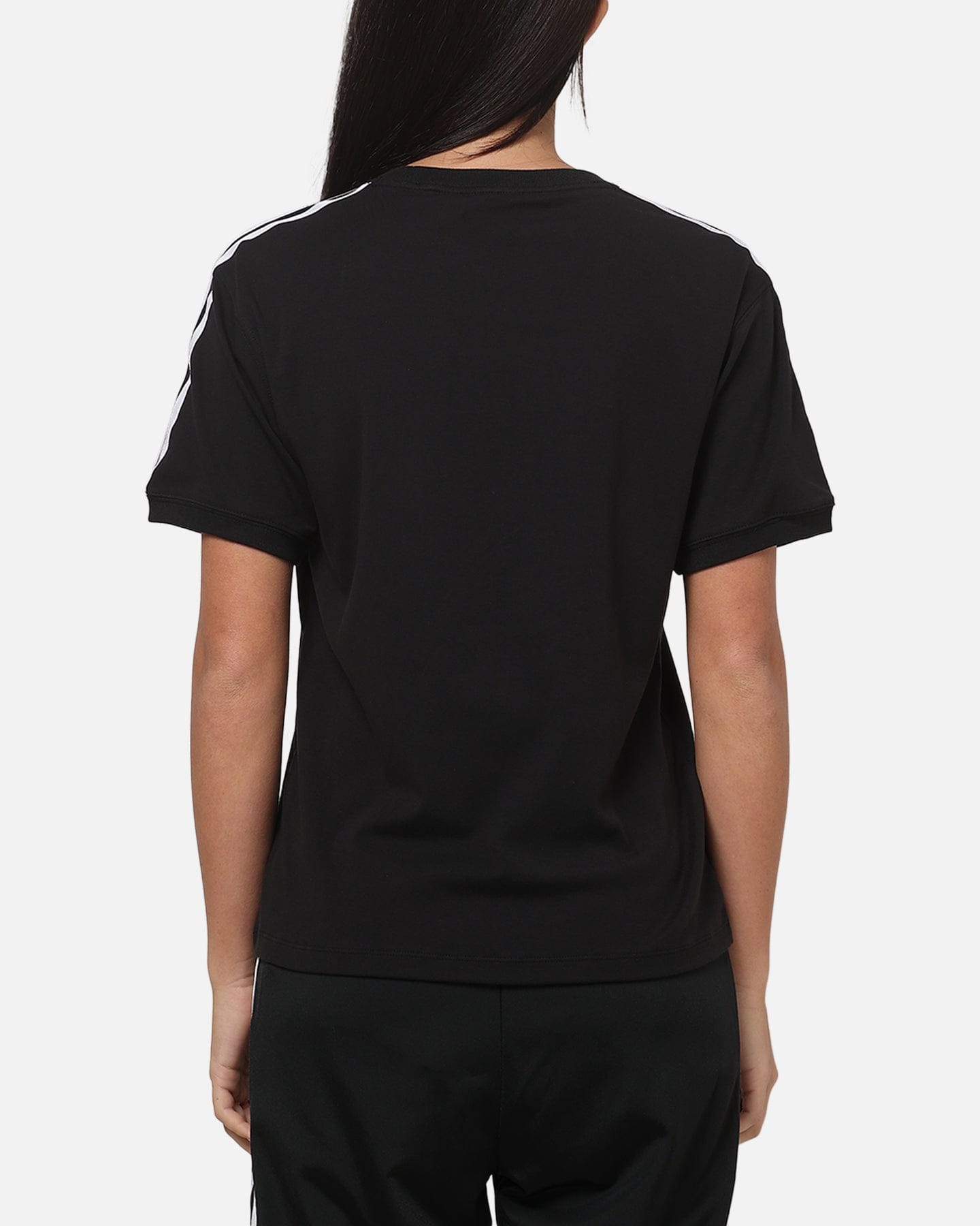 adidas Women's 3 Stripe T - Shirt Black/White