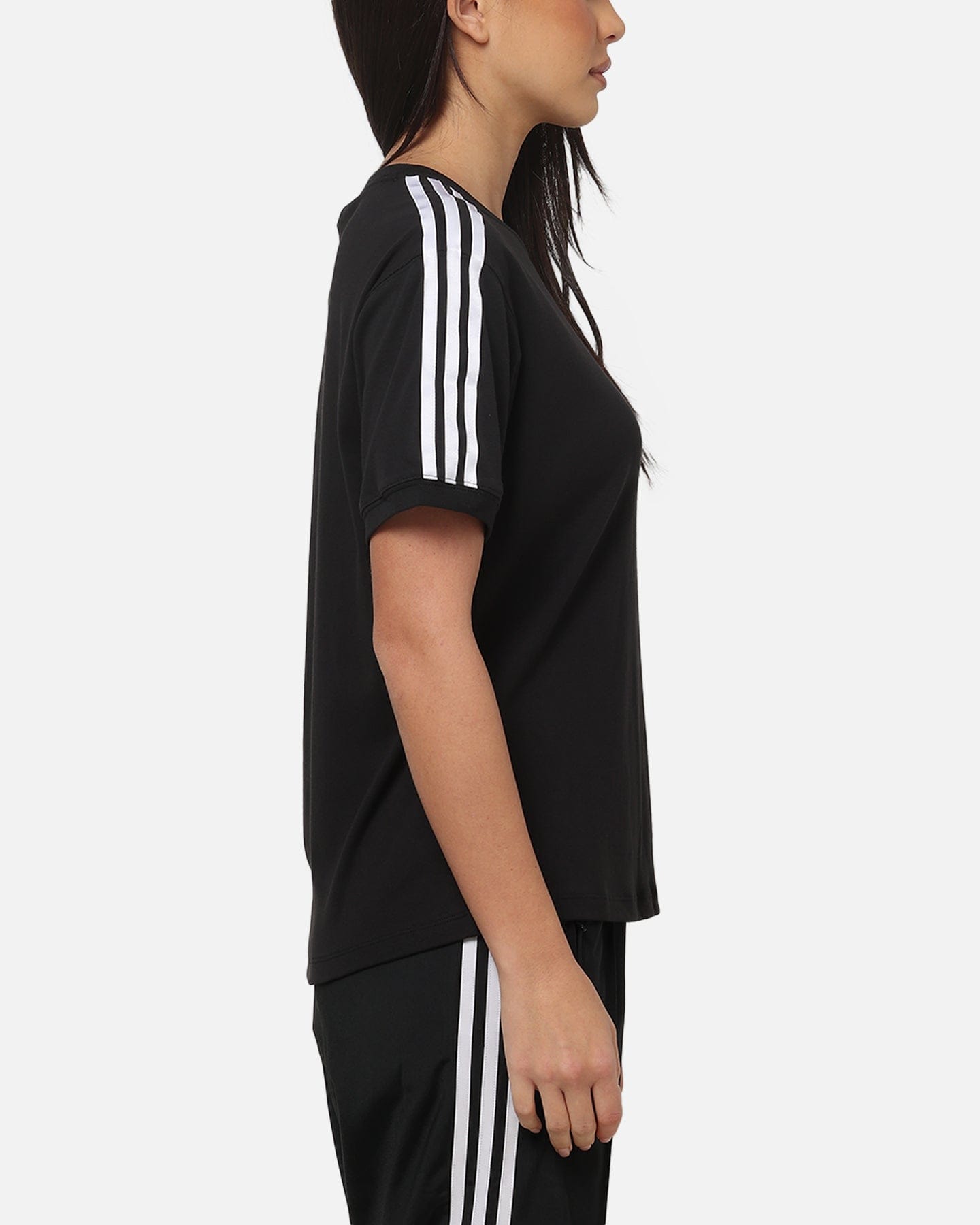 adidas Women's 3 Stripe T - Shirt Black/White