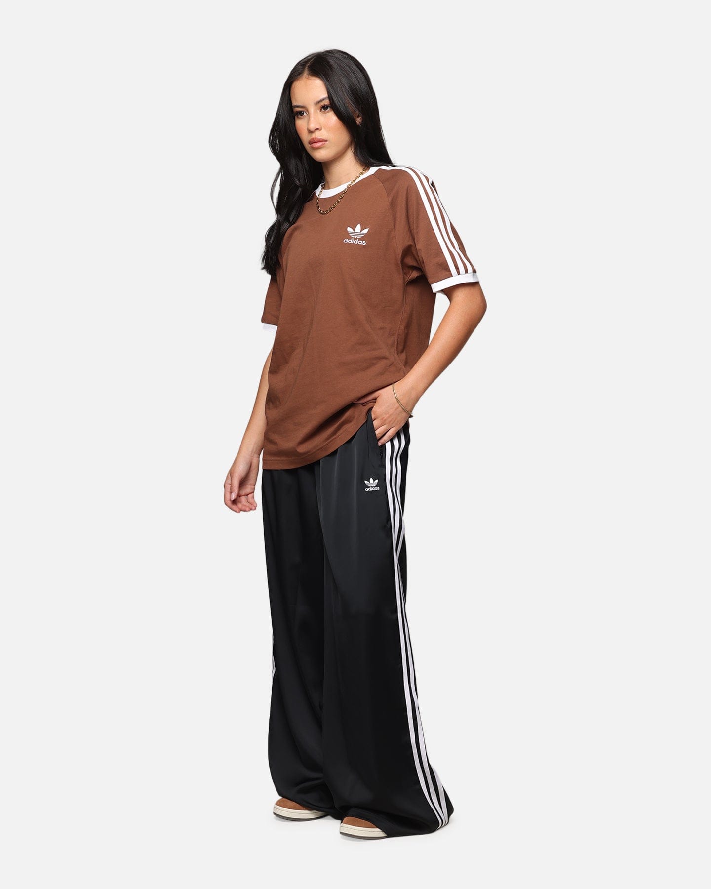 adidas Women's Satin Wide Leg Pants Black