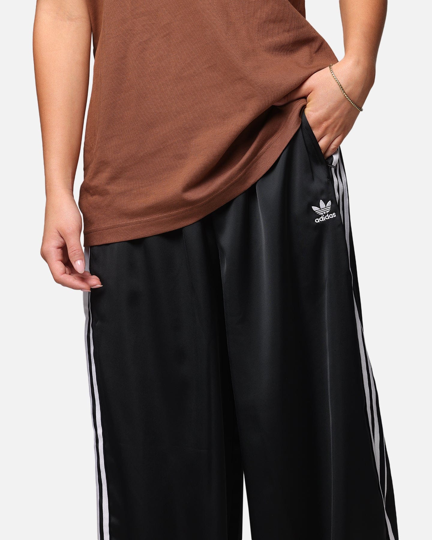 adidas Women's Satin Wide Leg Pants Black