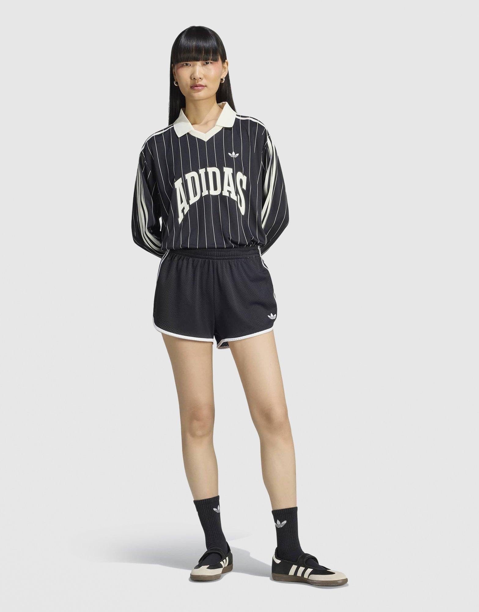 adidas Pinstripe Long Sleeve Football T - Shirt
