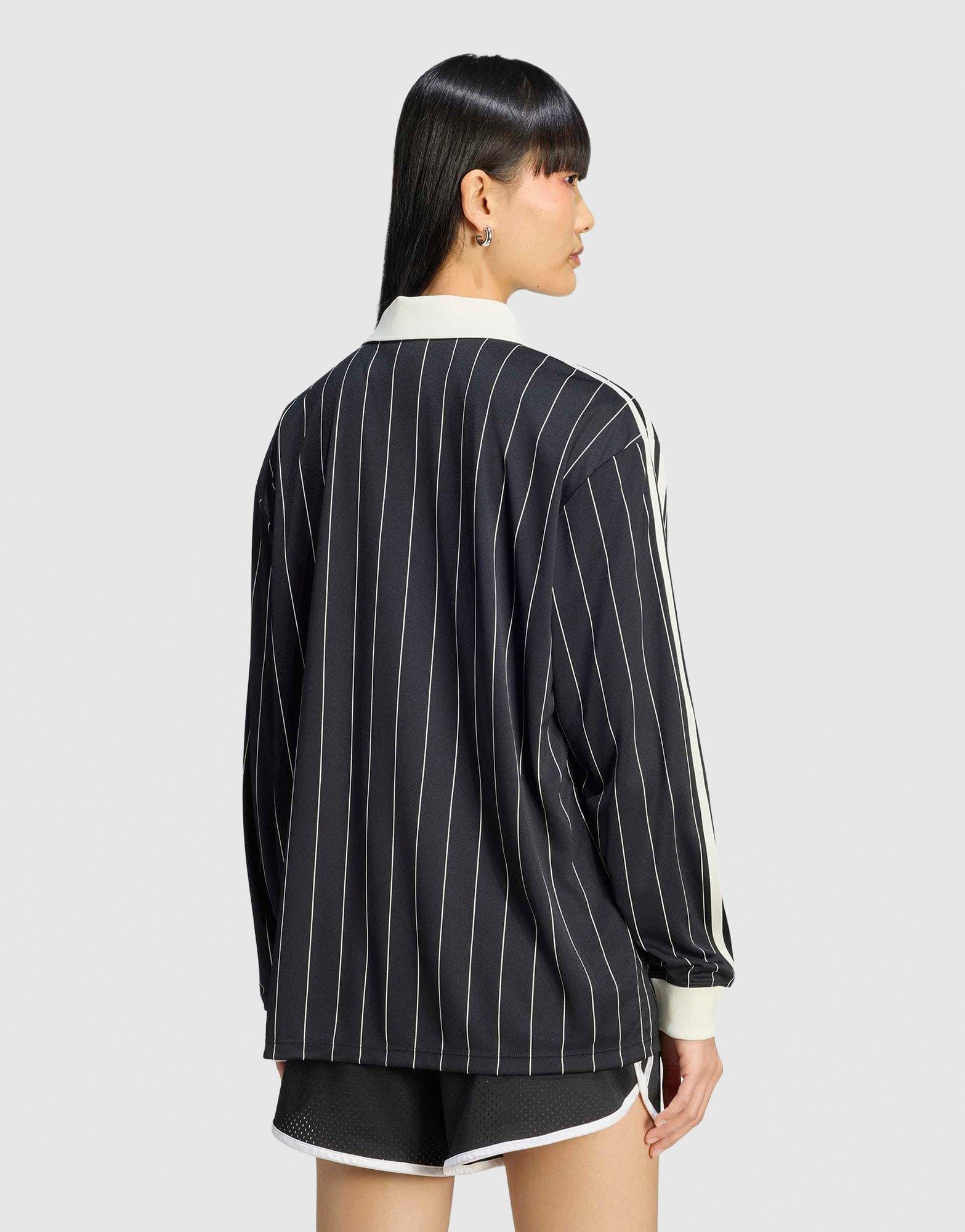 adidas Pinstripe Long Sleeve Football T - Shirt