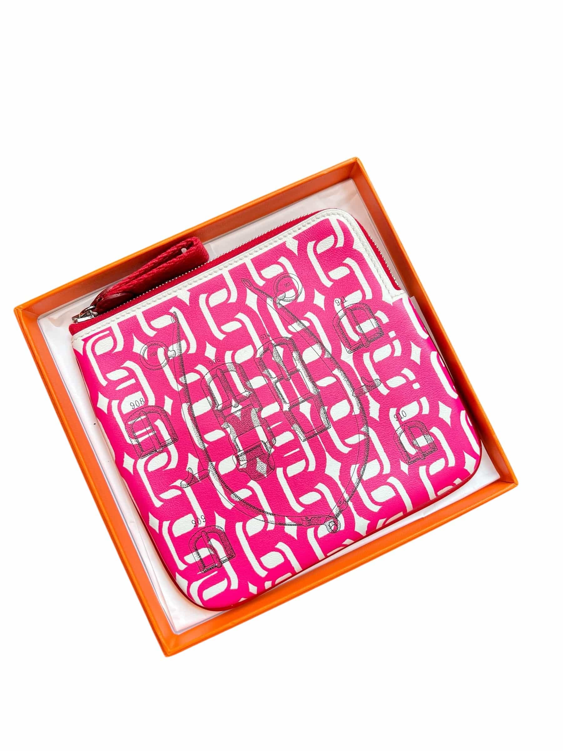 Hermes Carre Pouch Rouge #D NEW SSLG1027