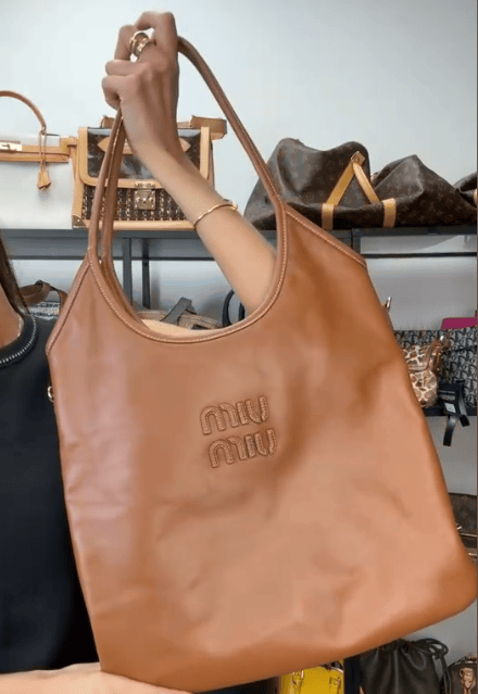 Miu Miu E26041153 Miu Miu Ivy Handbag Brown Leather