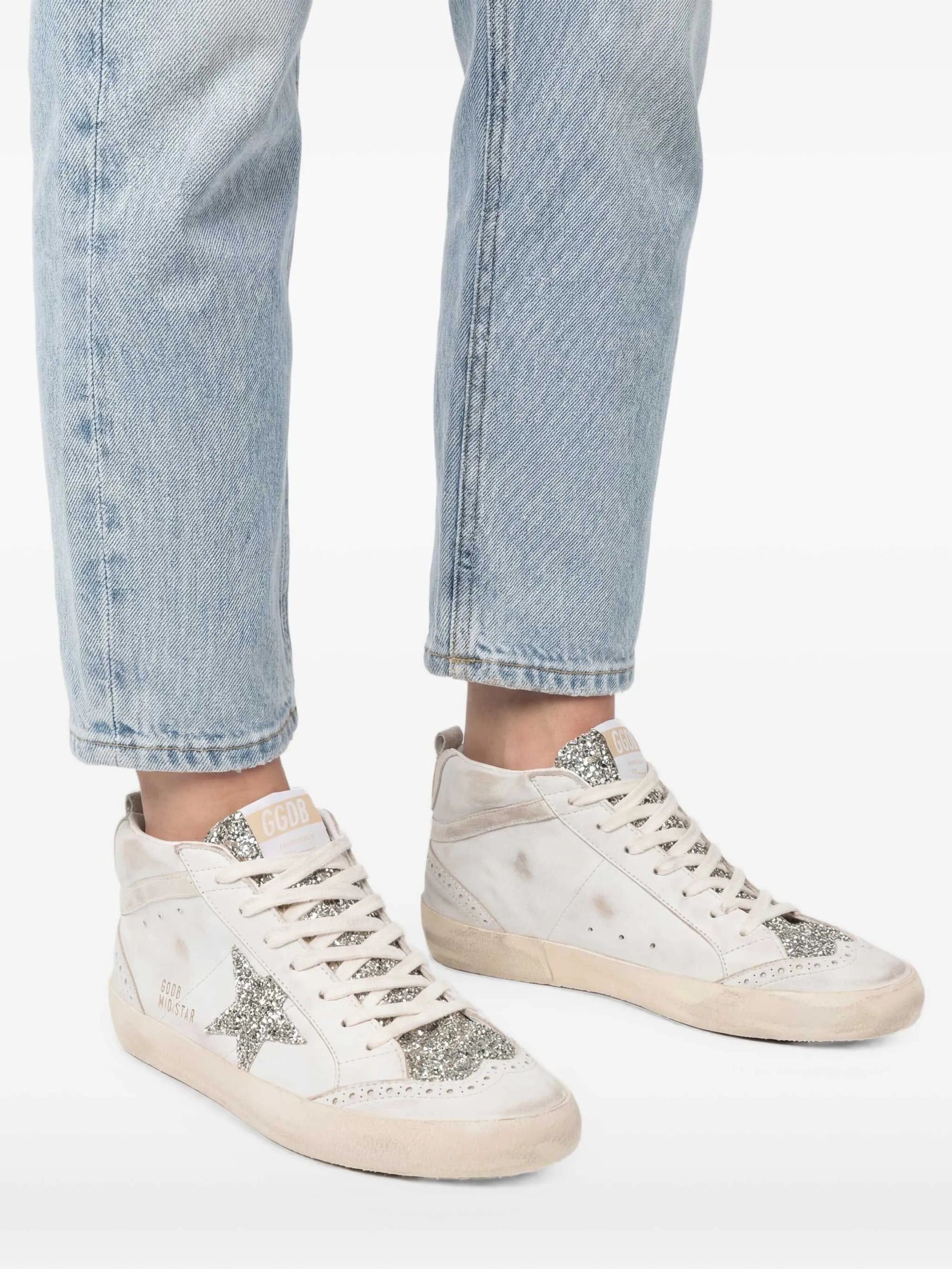 Golden Goose Mid - Star glitter - detail sneakers
