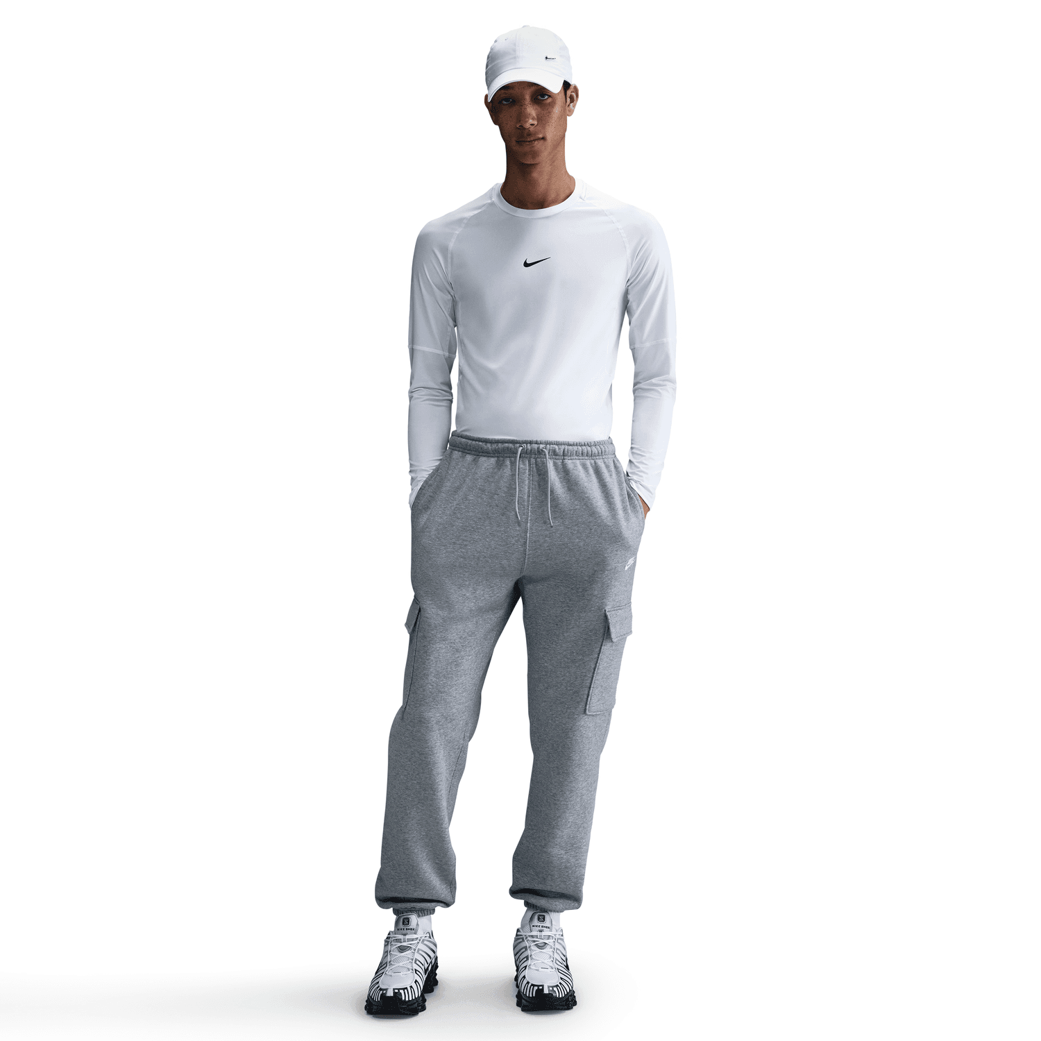 Nike Club Fleece Cargo Pants Dark Grey Heather