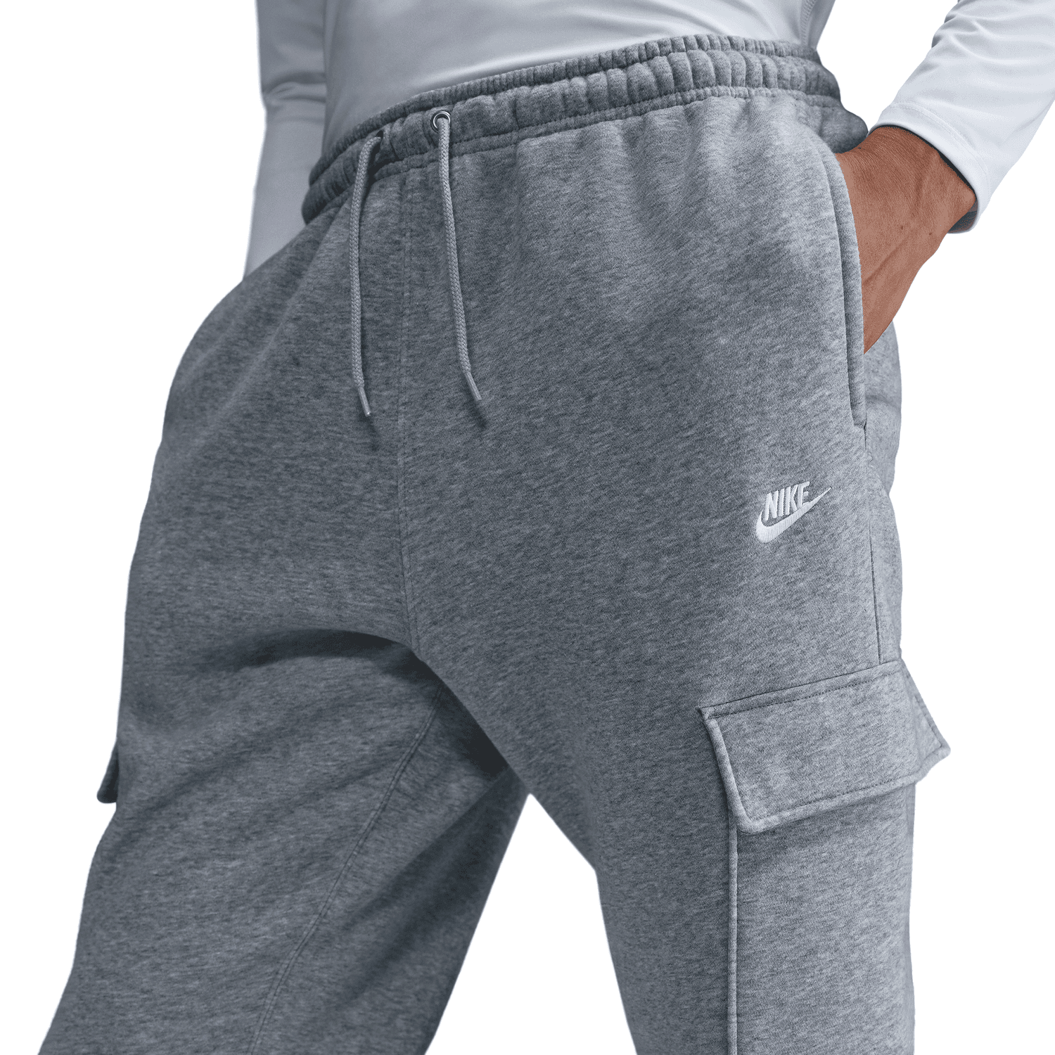 Nike Club Fleece Cargo Pants Dark Grey Heather