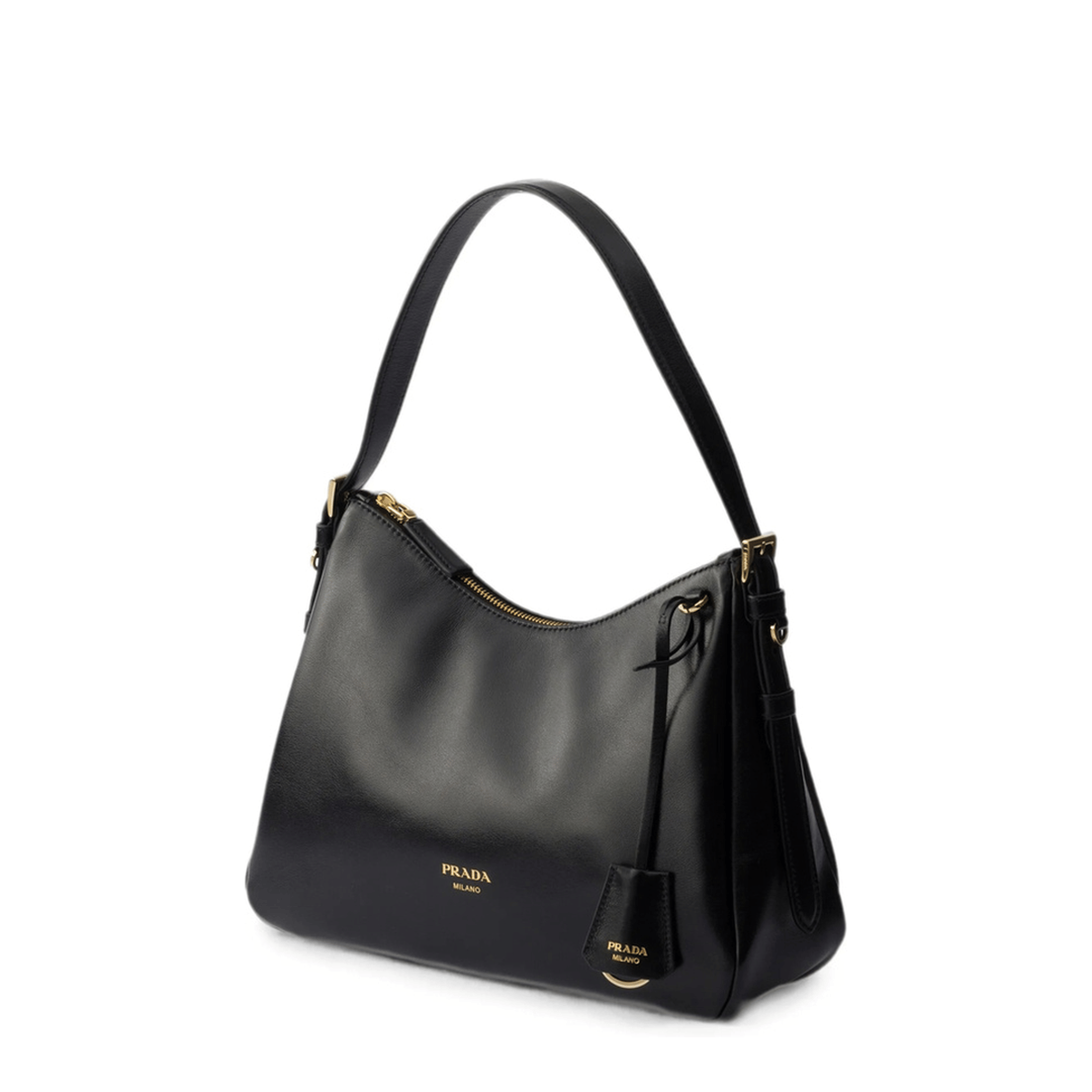 Prada Aimée Medium Calfskin Shoulder Bag - Black