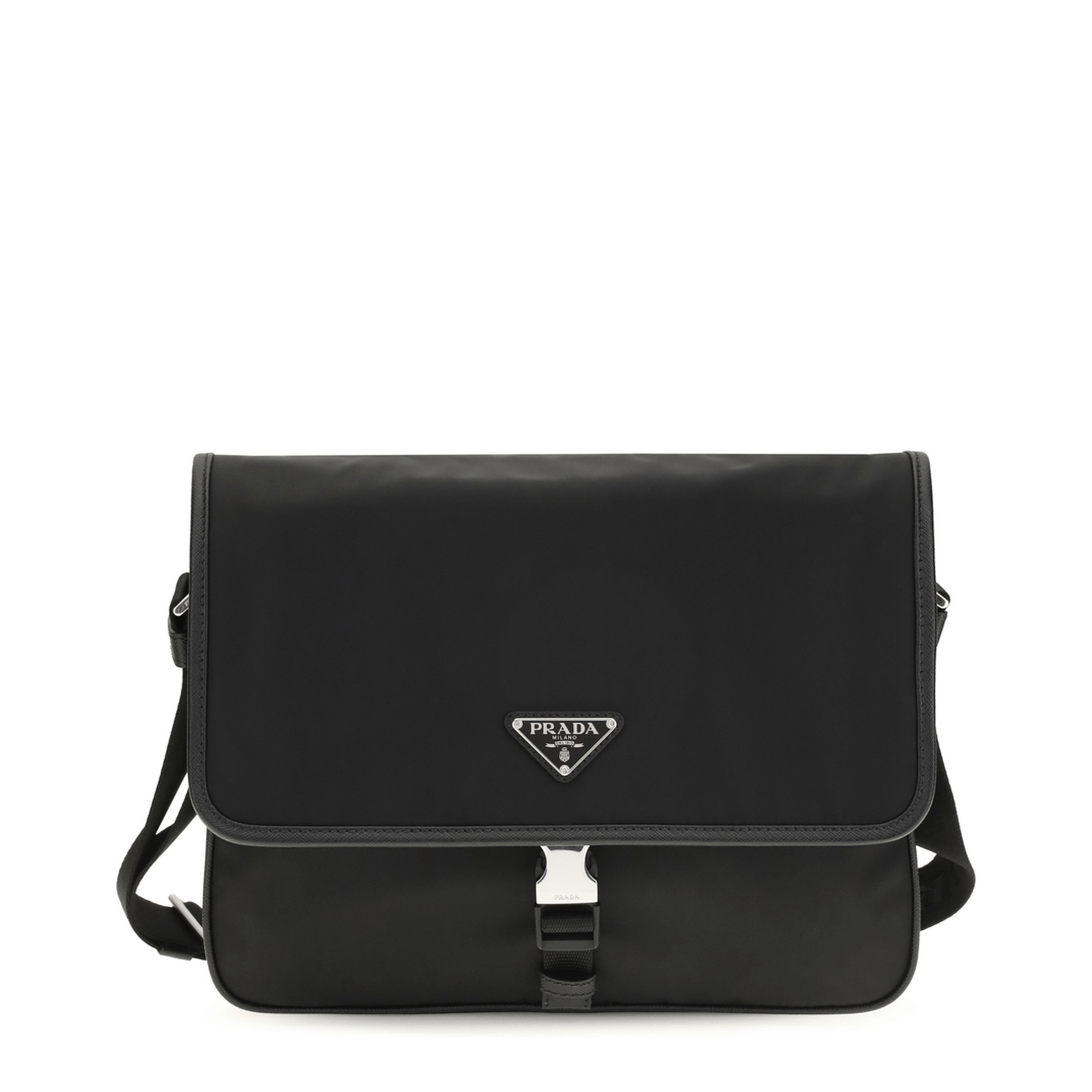 Prada Re - Nylon and Saffiano Shoulder Bag - Nero