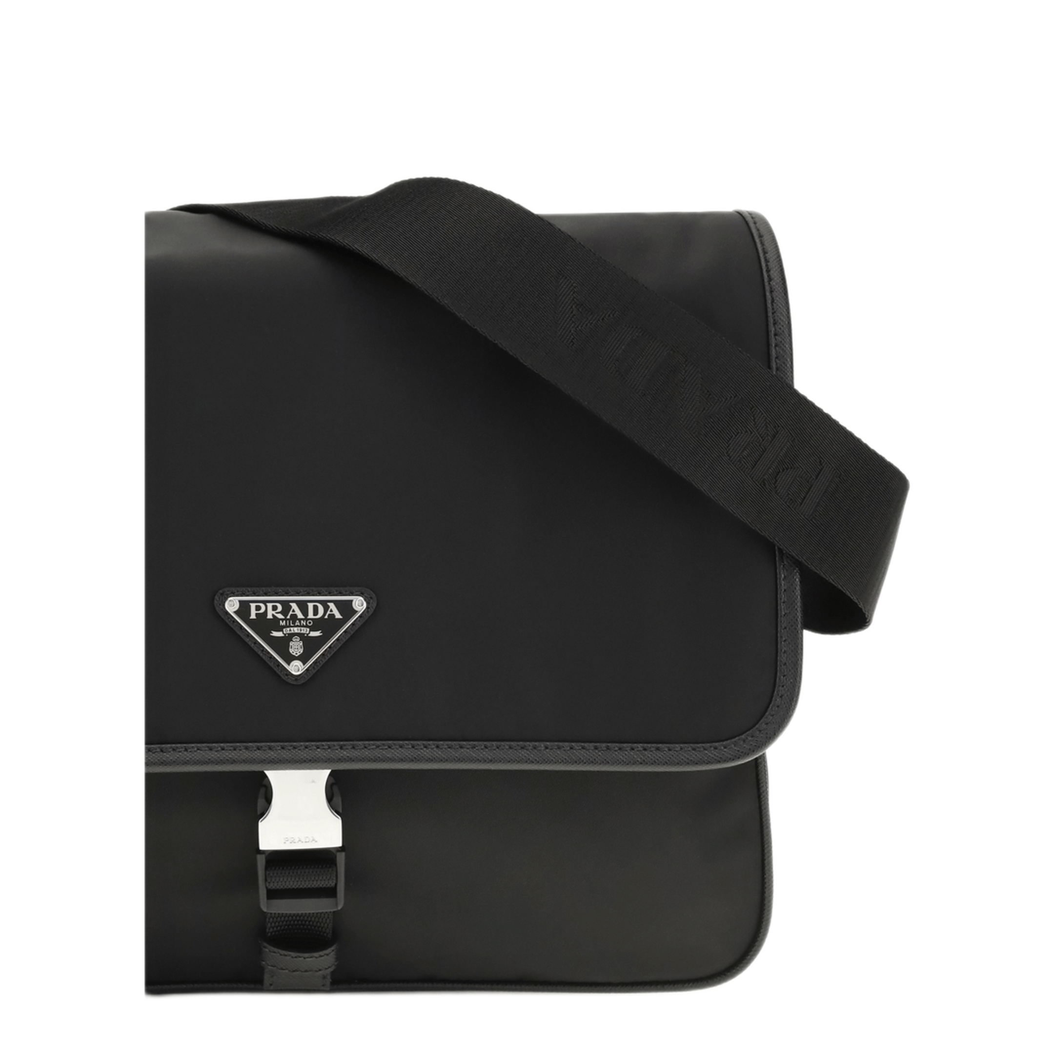 Prada Re - Nylon and Saffiano Shoulder Bag - Nero