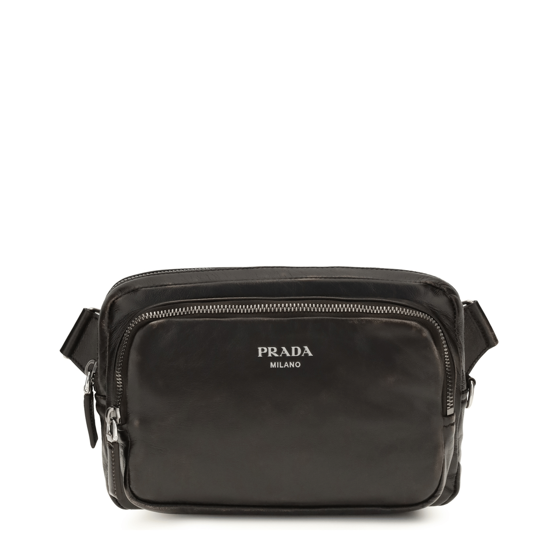 Prada Lambskin Shoulder Bag - Dark Brown