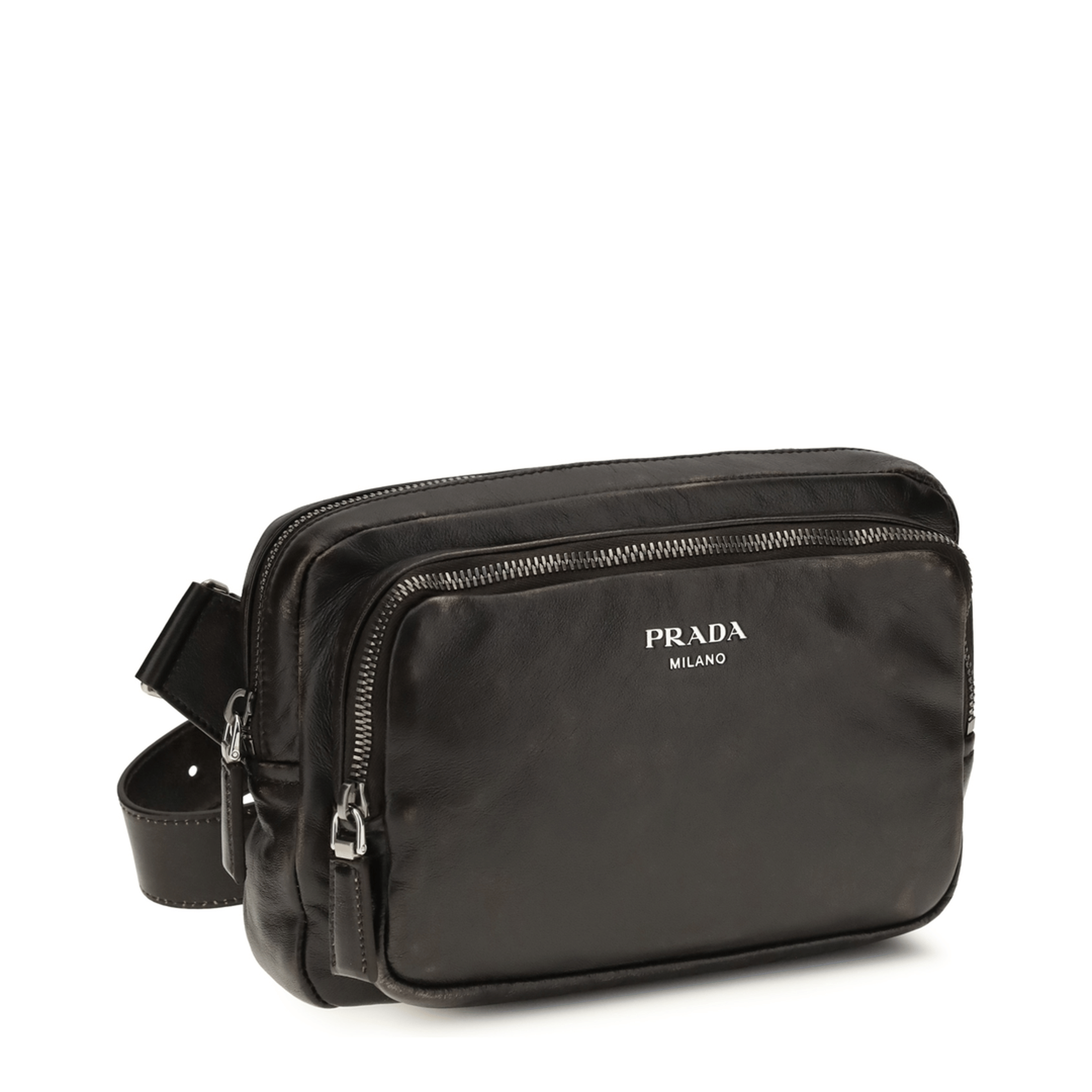 Prada Lambskin Shoulder Bag - Dark Brown