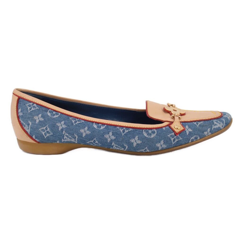 Louis Vuitton DENIM MONOGRAM LOAFERS BLUE 38.5 EU | 8.5 US