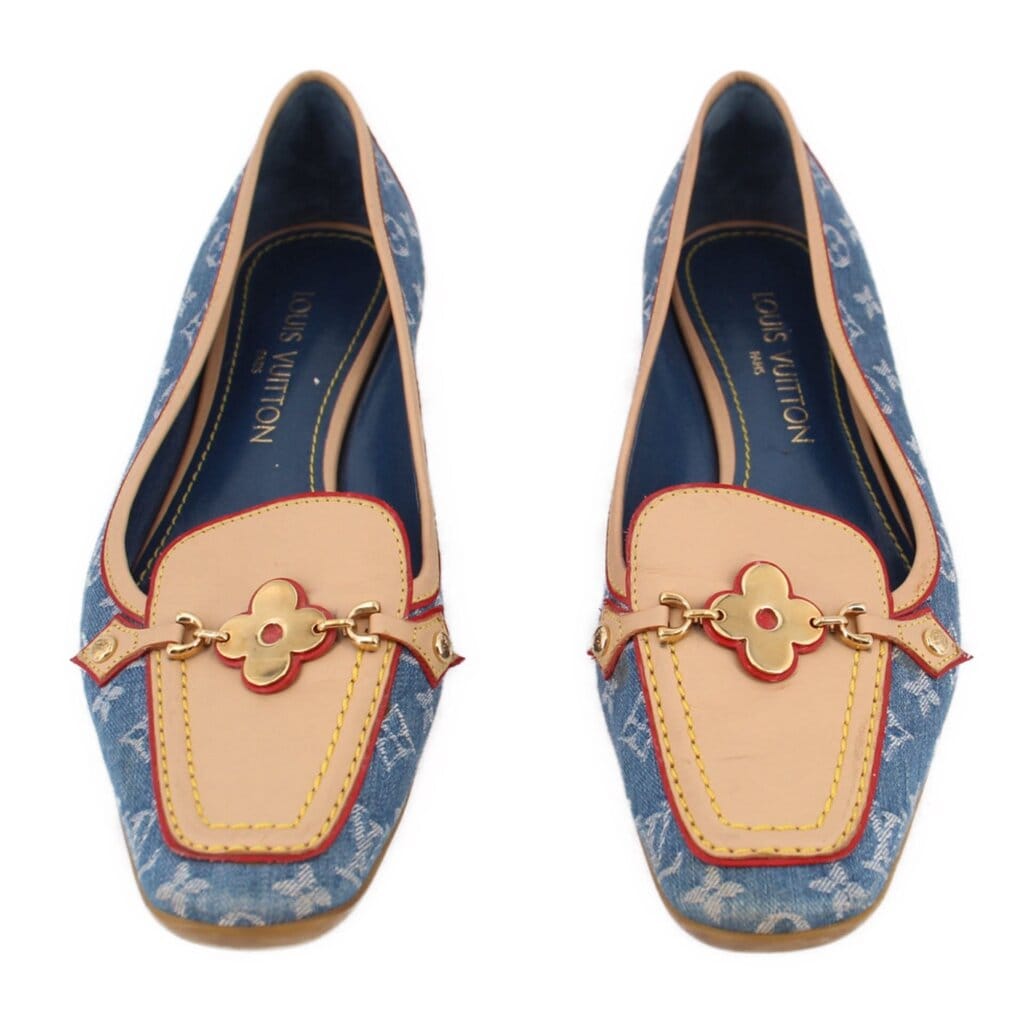 Louis Vuitton DENIM MONOGRAM LOAFERS BLUE 38.5 EU | 8.5 US