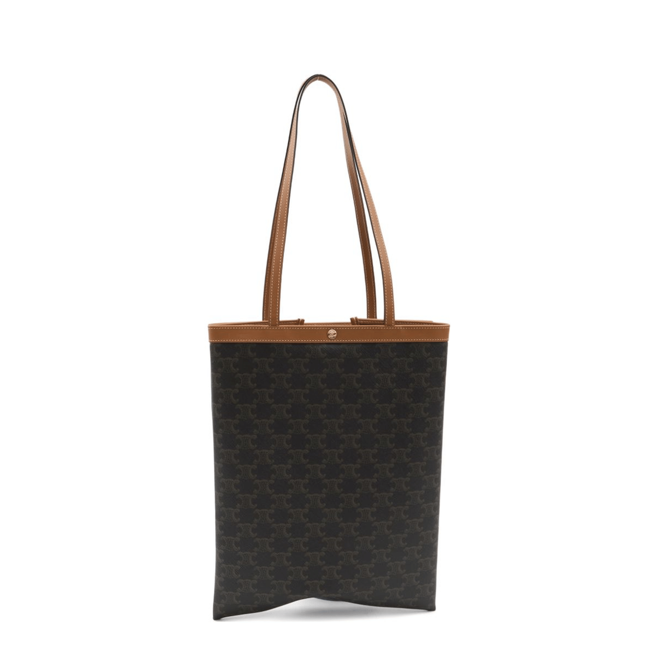 Celine Triomphe Canvas Medium Flat Shopper Tote - Honey (Miel)