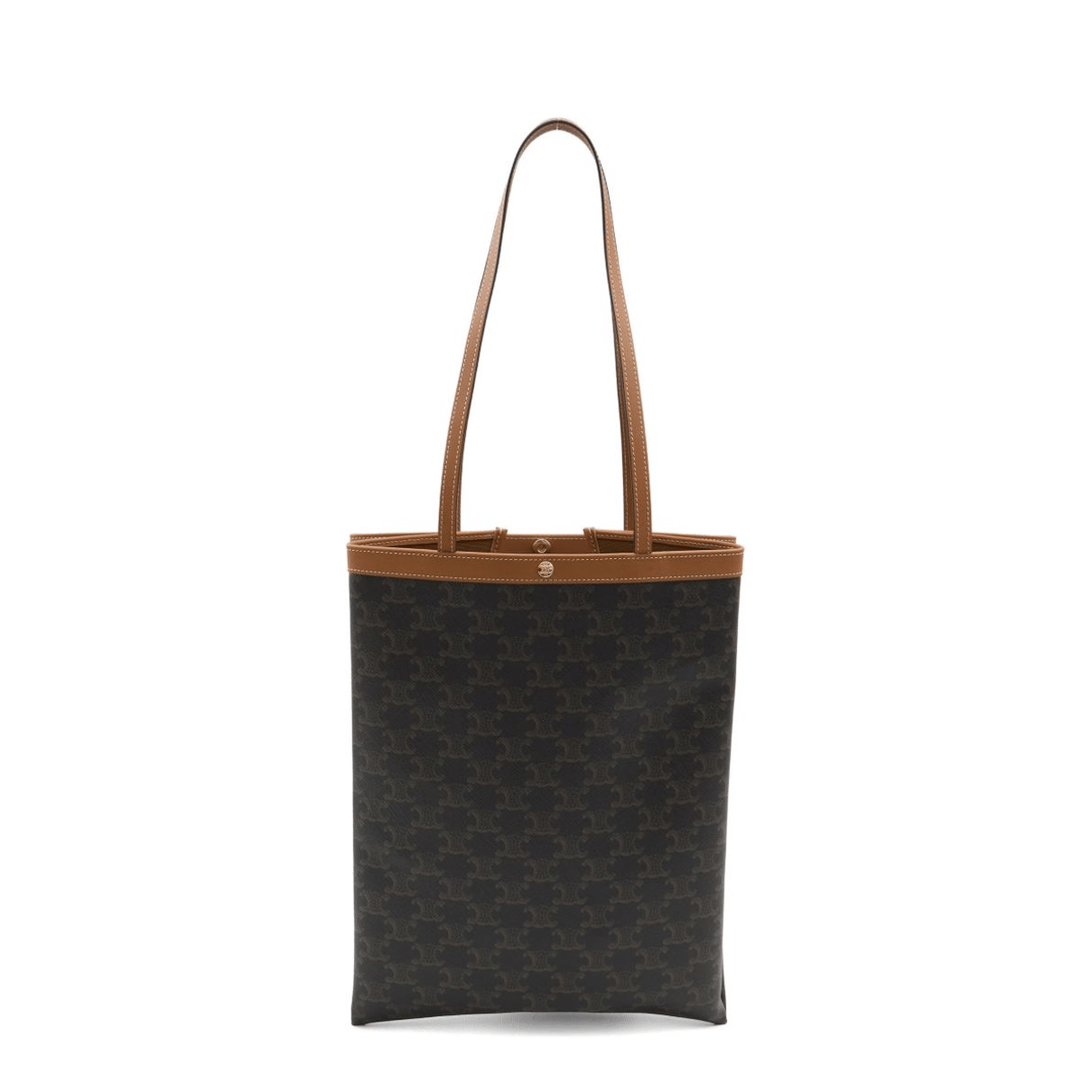 Celine Triomphe Canvas Medium Flat Shopper Tote - Honey (Miel)
