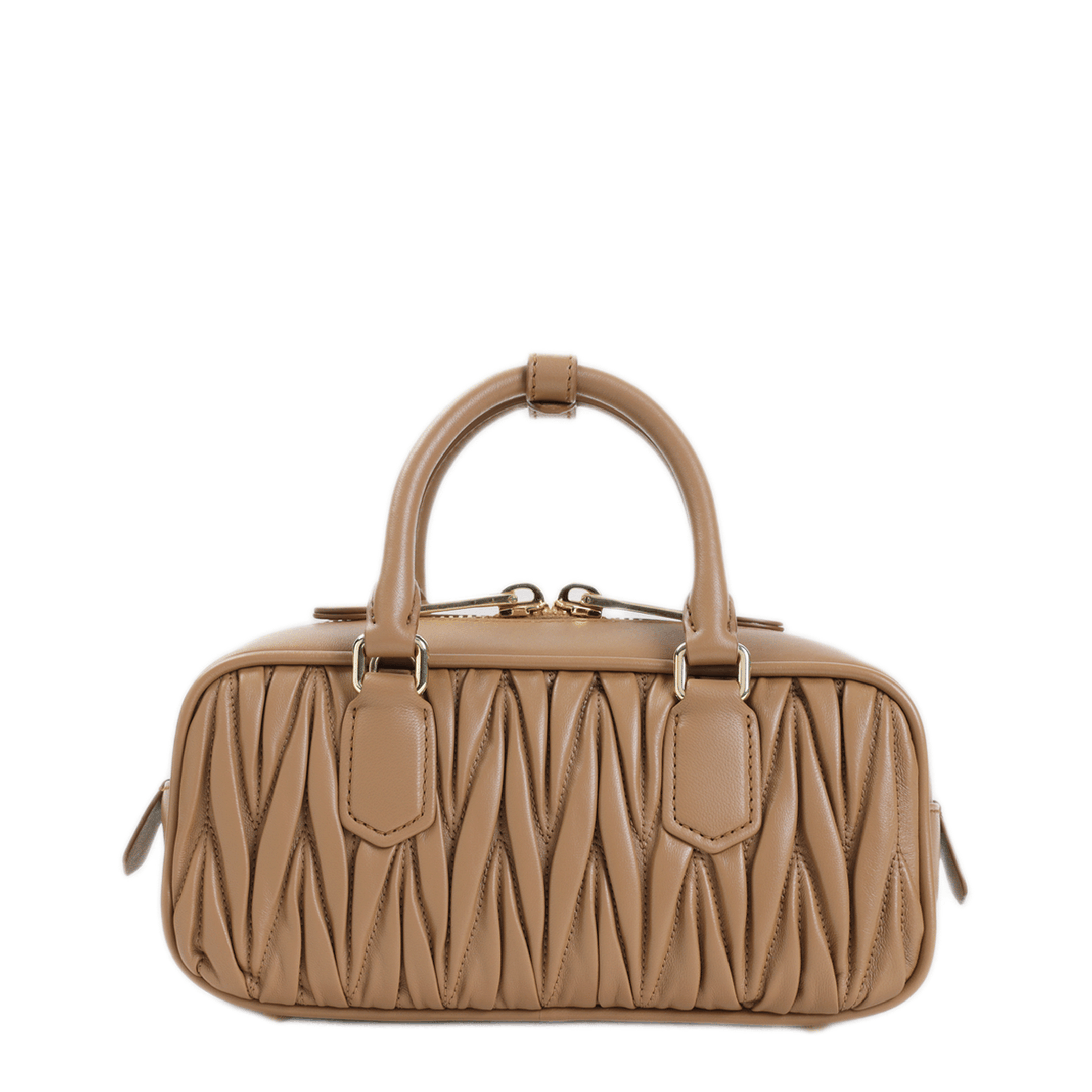 Miu Miu Arcadie Calfskin Handbag - Sand Beige