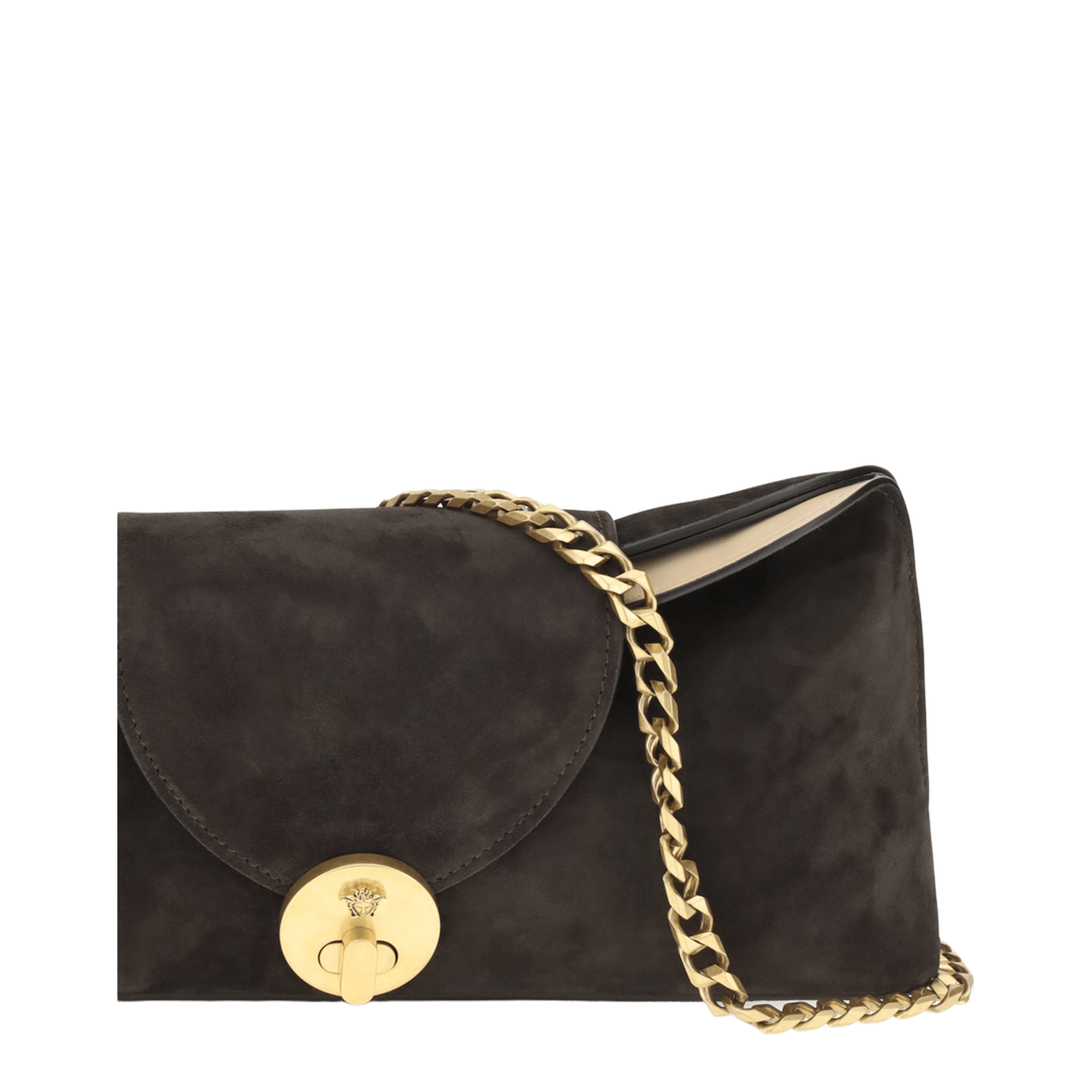 Versace Calf Leather Shoulder Bag - Brown