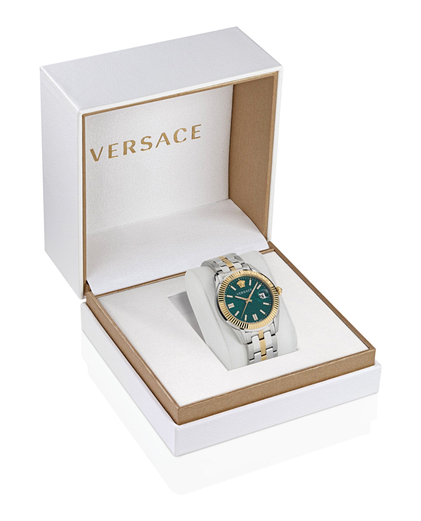 Versace Mens Two Tone 41 mm Bracelet Fashion Watch